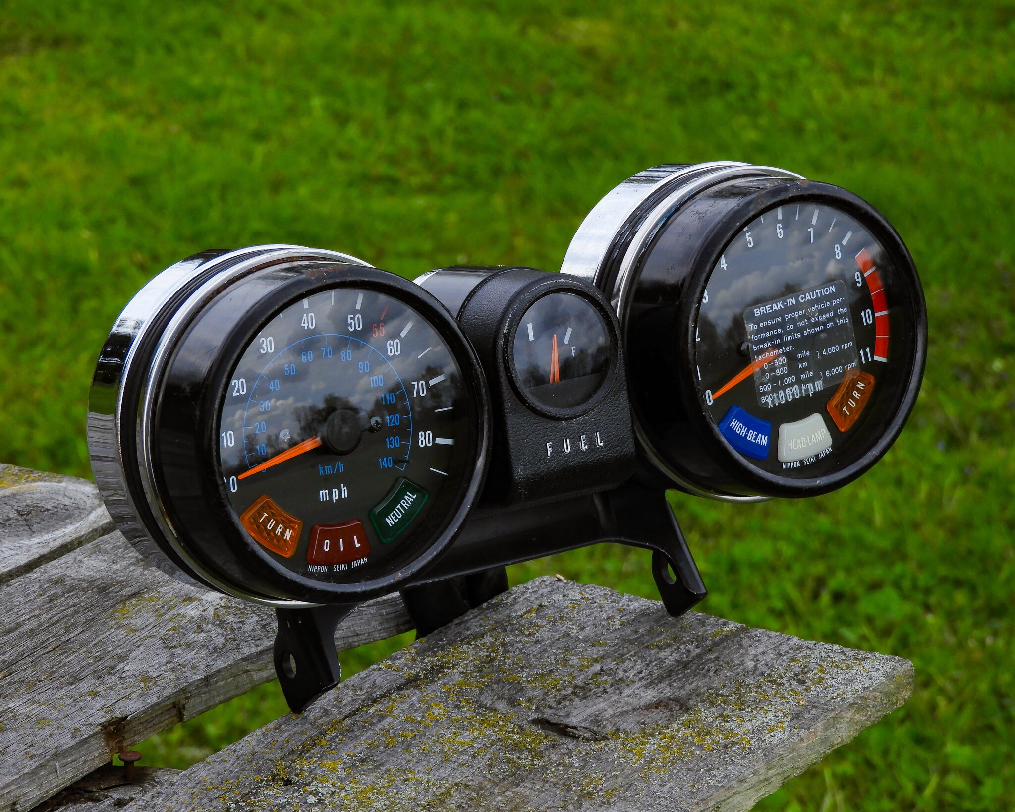 Vintage Motorcycle Gauges Nippon Seiki Japan Round Speedo Etsy UK