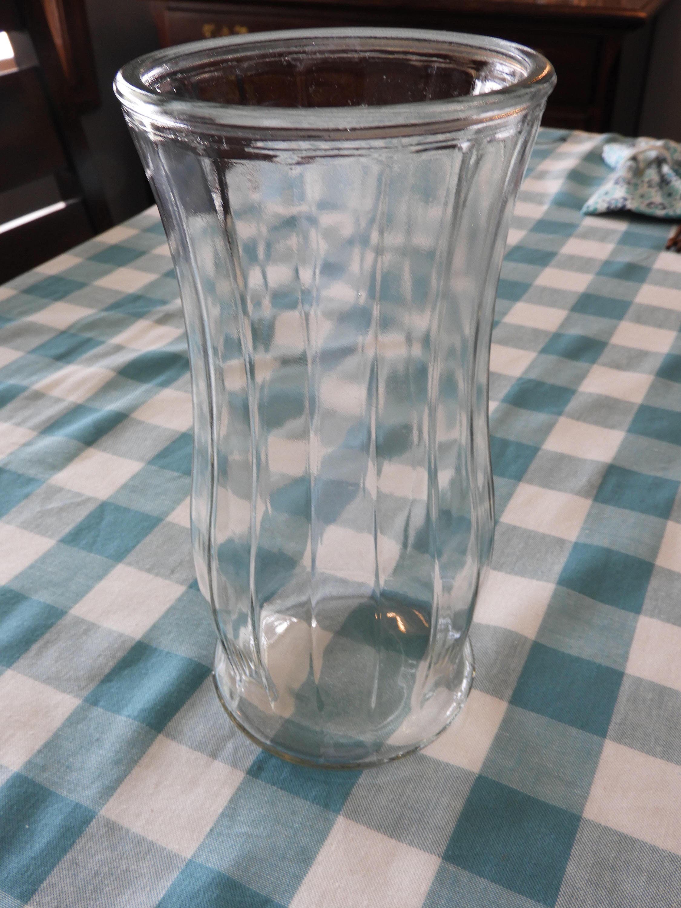 Vintage Garcia Group Glass Vase, Clear Glass Planter Vase GGG Bottom