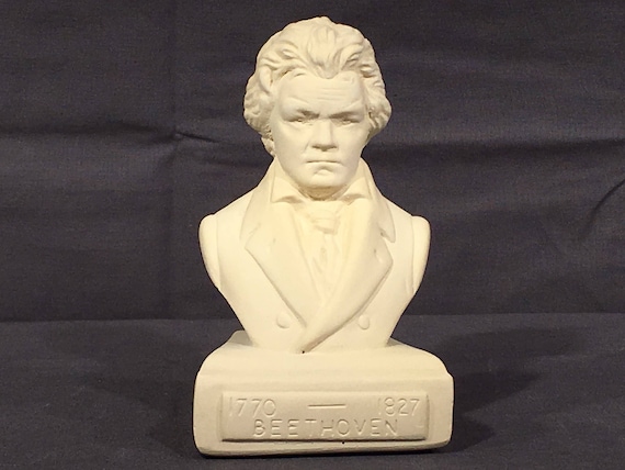 12/" Bust of Beethoven Vintage Statue