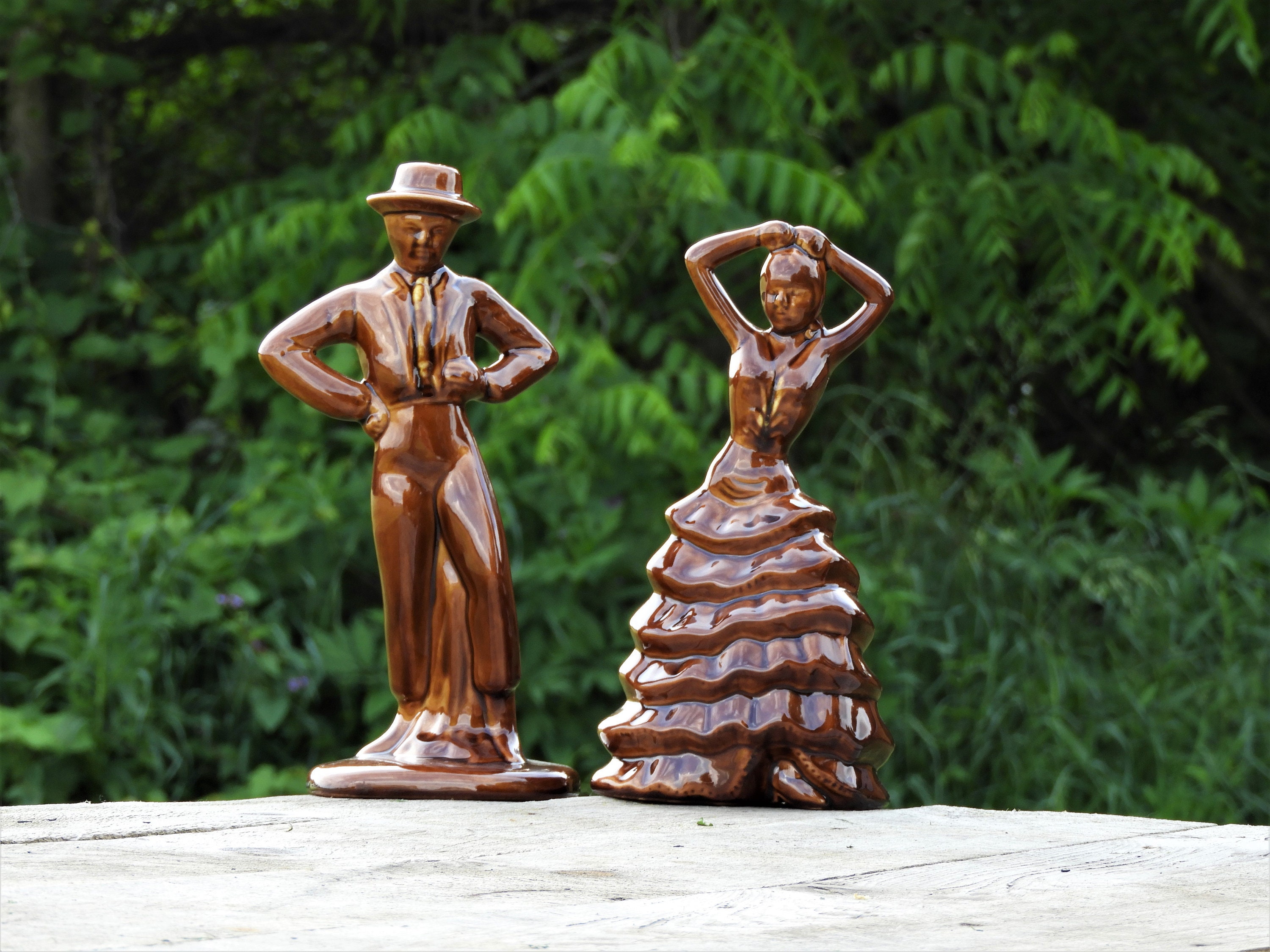 Vintage Flamenco Figures, Spanish Ceramic Dancers, 8917 California USA