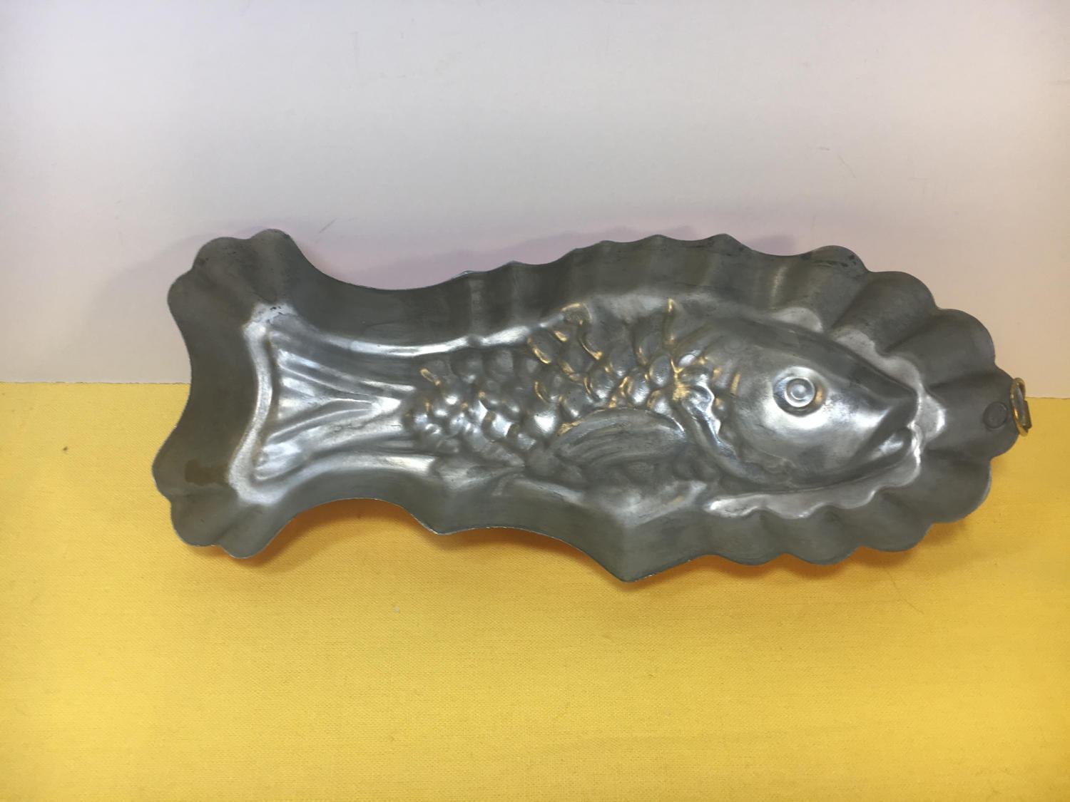 Vintage Tagus Portugal Copper Fish, Decorative Nautical Mold, TinLined