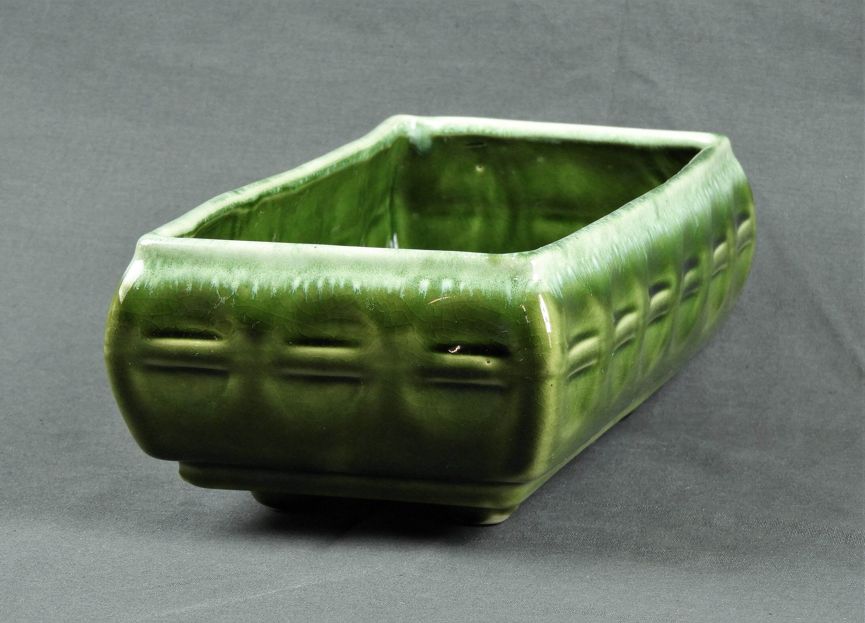 Vintage Green Planter, Cookson Pottery, CP 560 USA, Footed Base