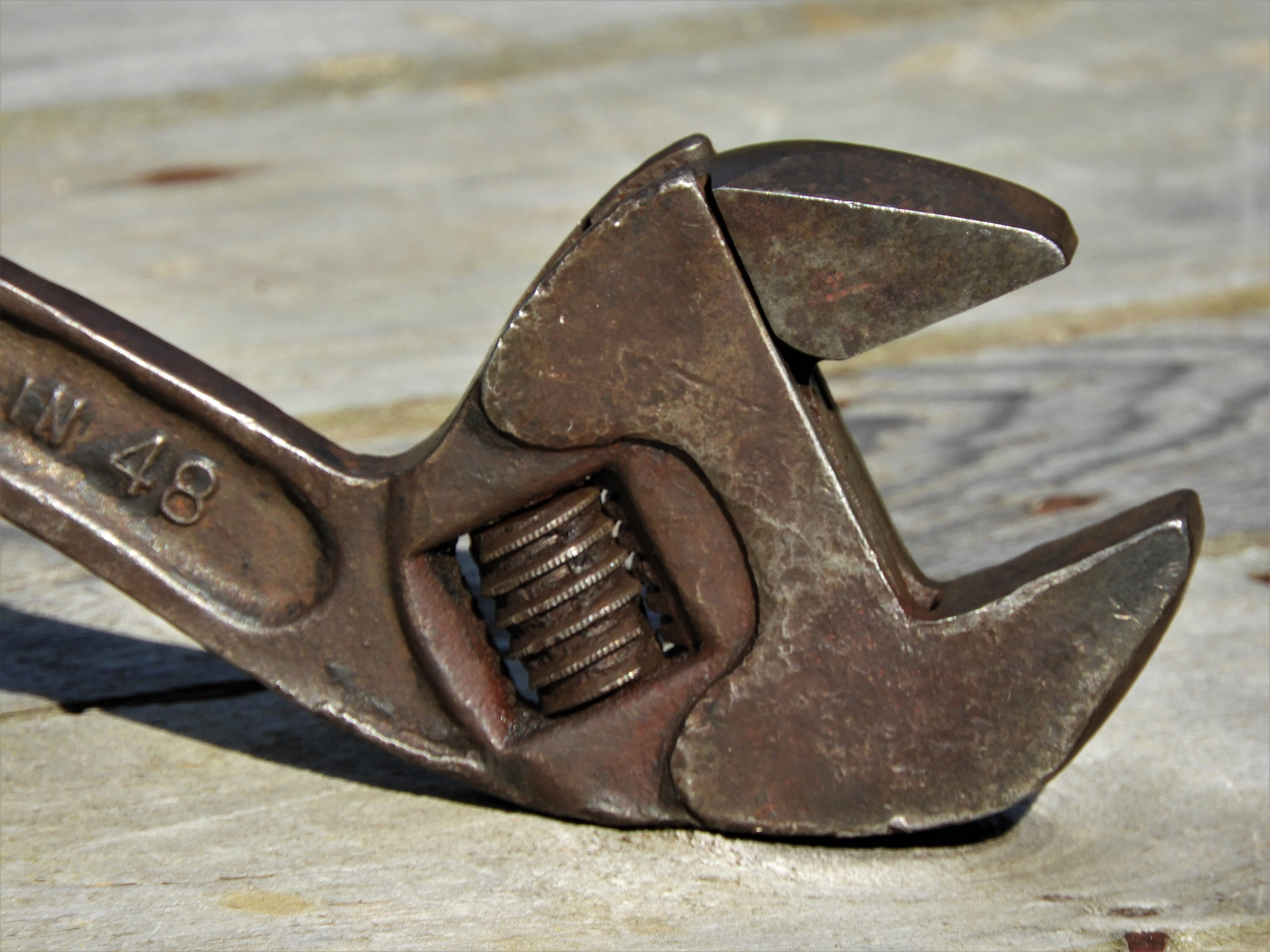 Antique Crescent Wrench Rare Curved 12 in 48 Adjustable Tool Etsy