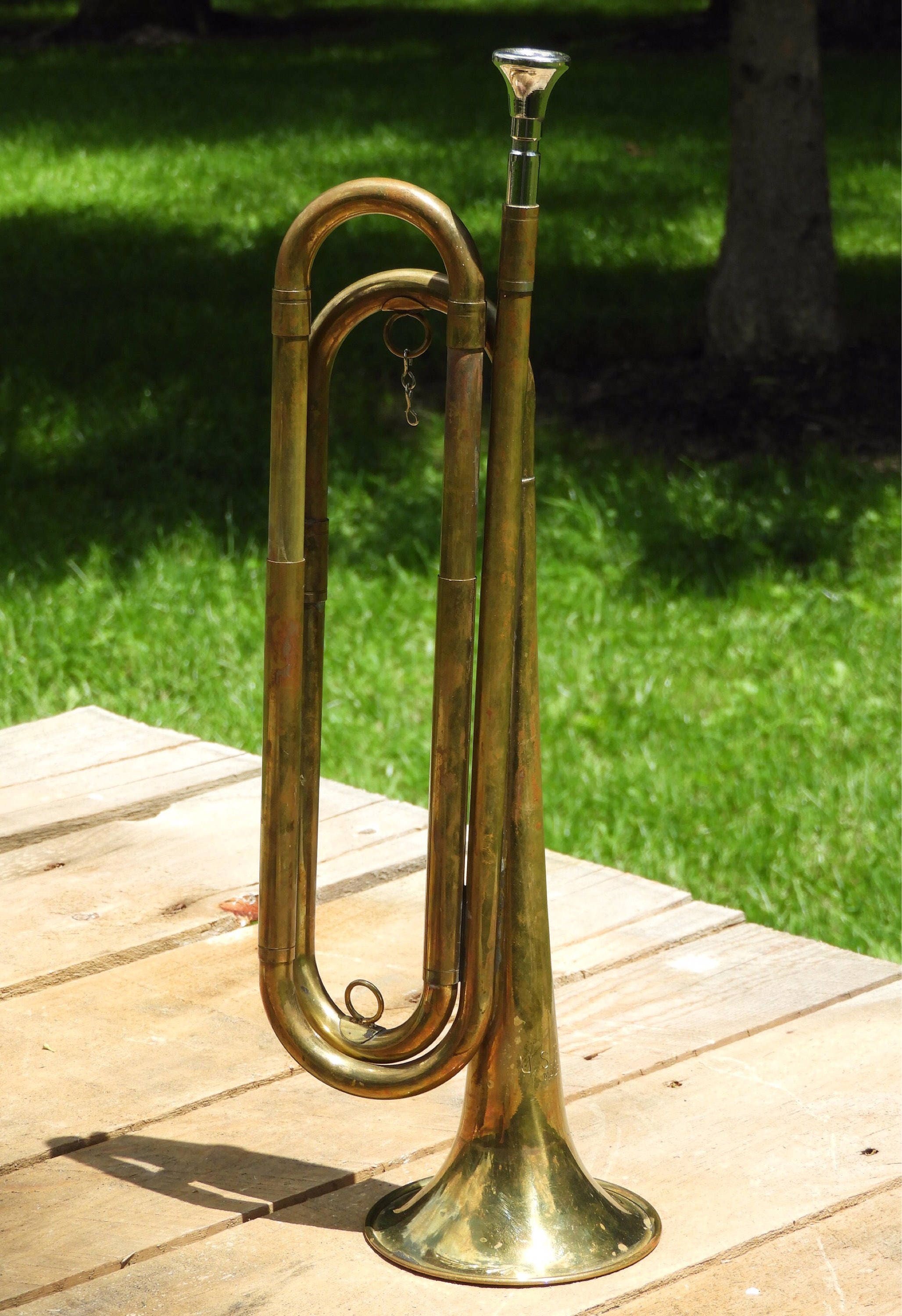 Vintage Brass U S Regulation Calvary Bugle,Rare Condition M1892 Gold