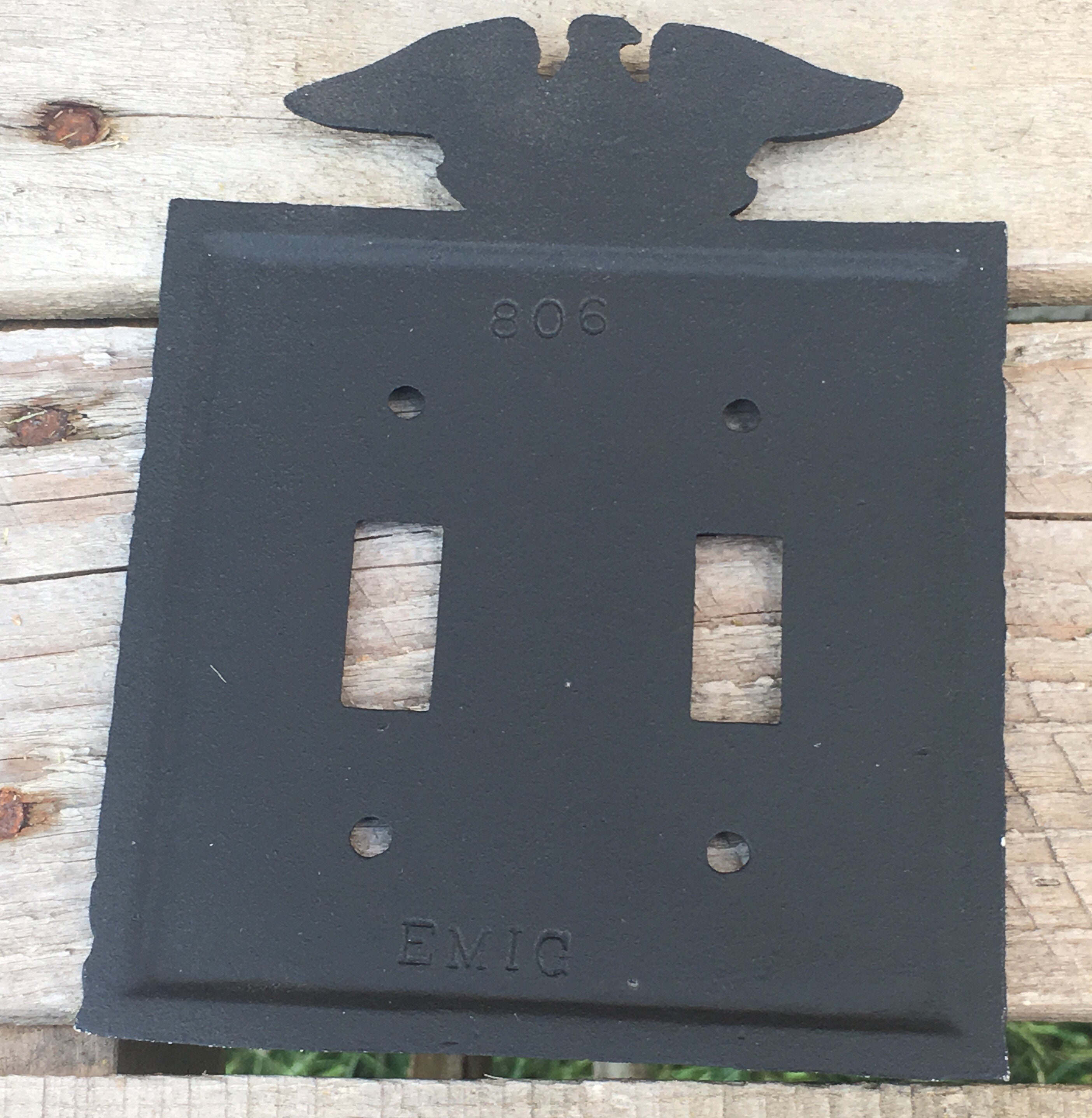 Vintage Switch Plates (9), Patriot 3 Gang Toggle Switch Covers, EMIG