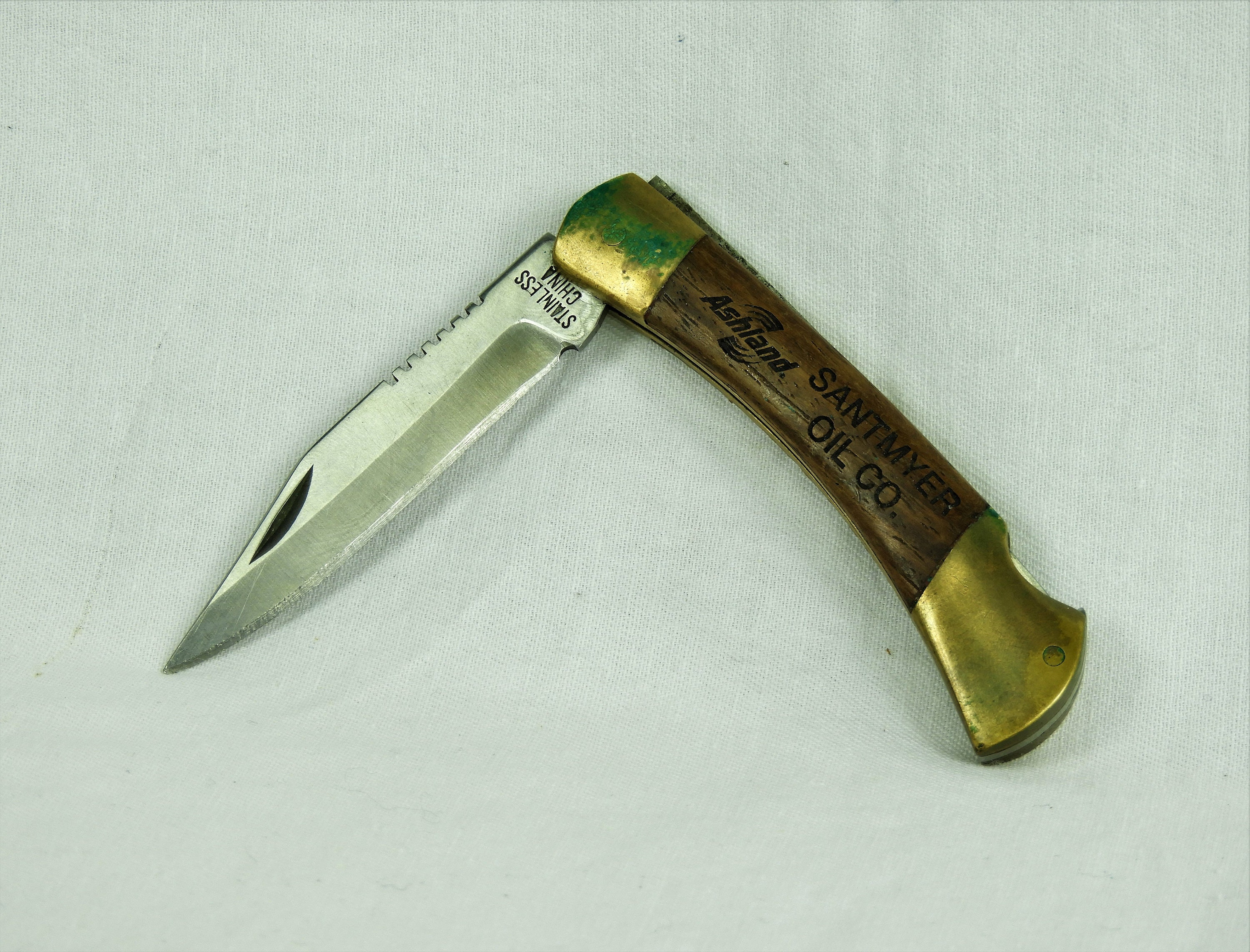 Vintage Folding Knife Petroliana Collectible Santmyer Oil Etsy