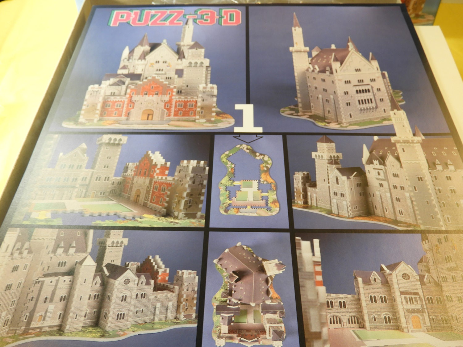 Vintage 3D Puzzle, Bavarian Castle 917 Pc Jigsaw Puzz3D, Gray Chateau