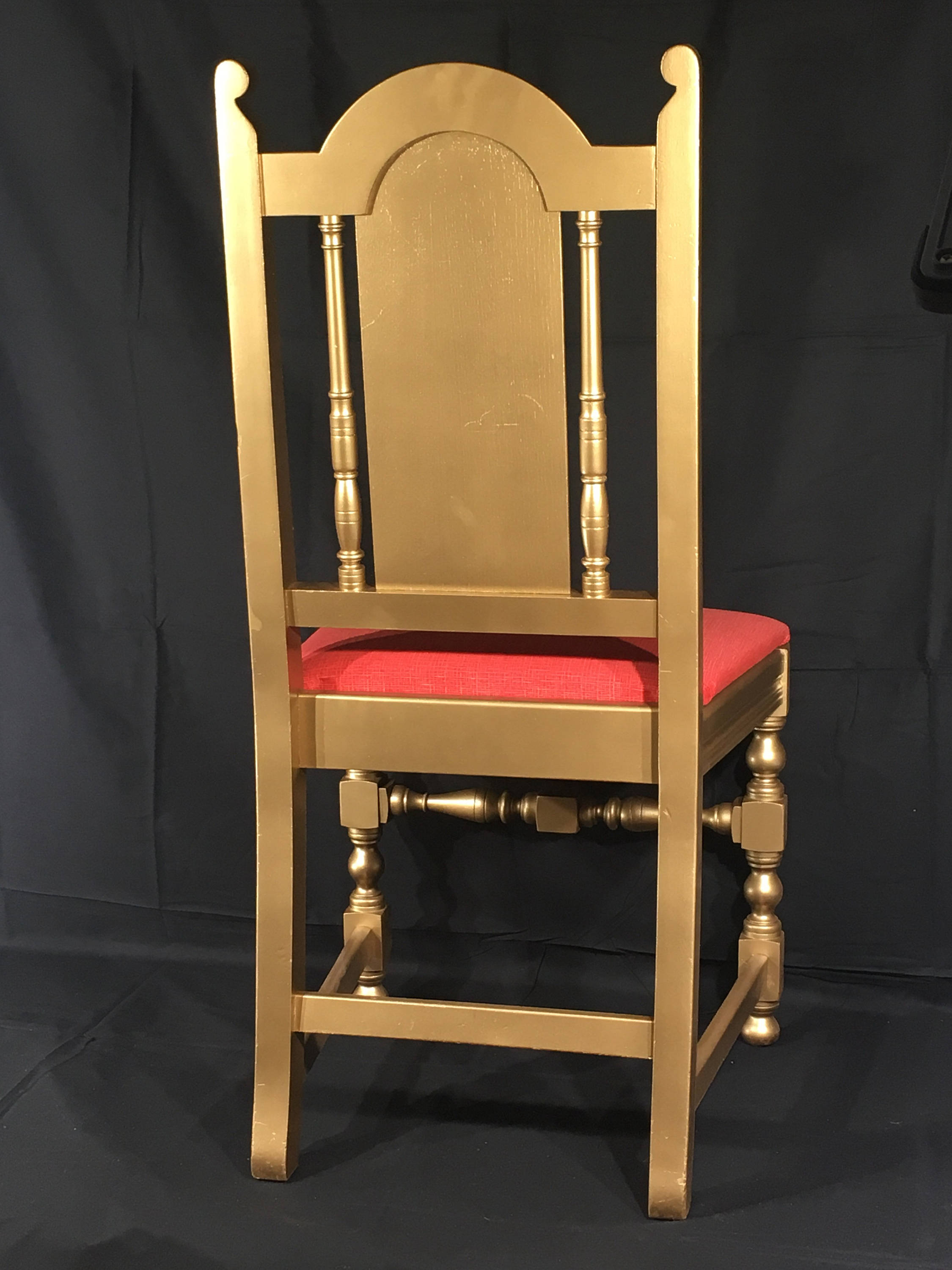 Antique William & Mary Chairs (2), Gold and Red Decorative Accent Chair