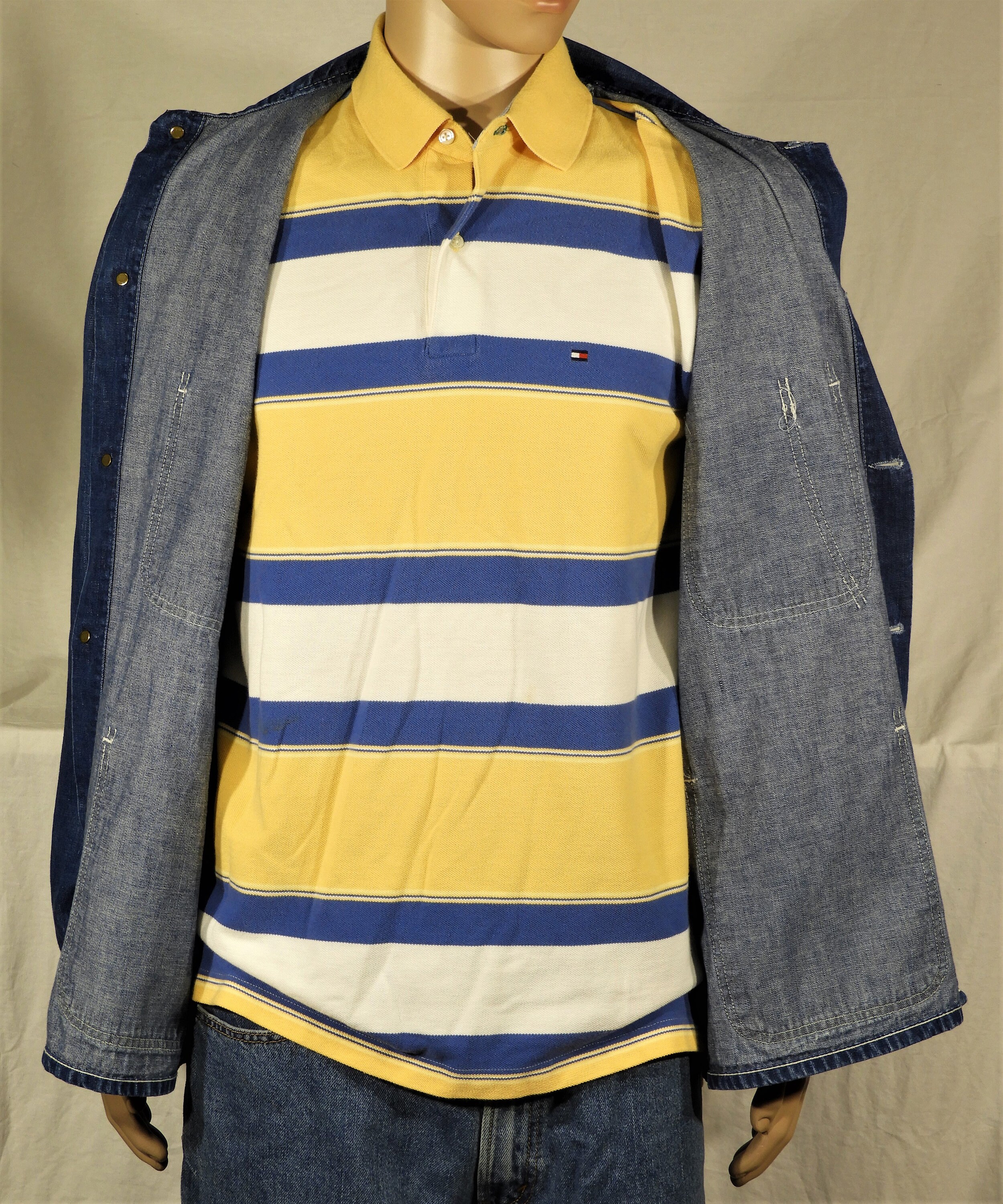 Vintage Sanforized Denim Jacket, Mens Blue Jean Jacket, 44 ...
