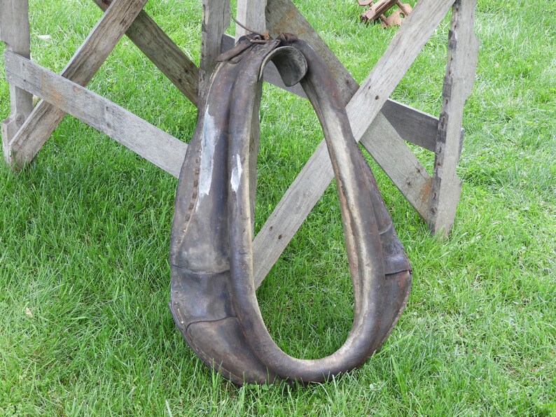 Antique Horse Yoke Horse Collar Decorative Gray Black Etsy