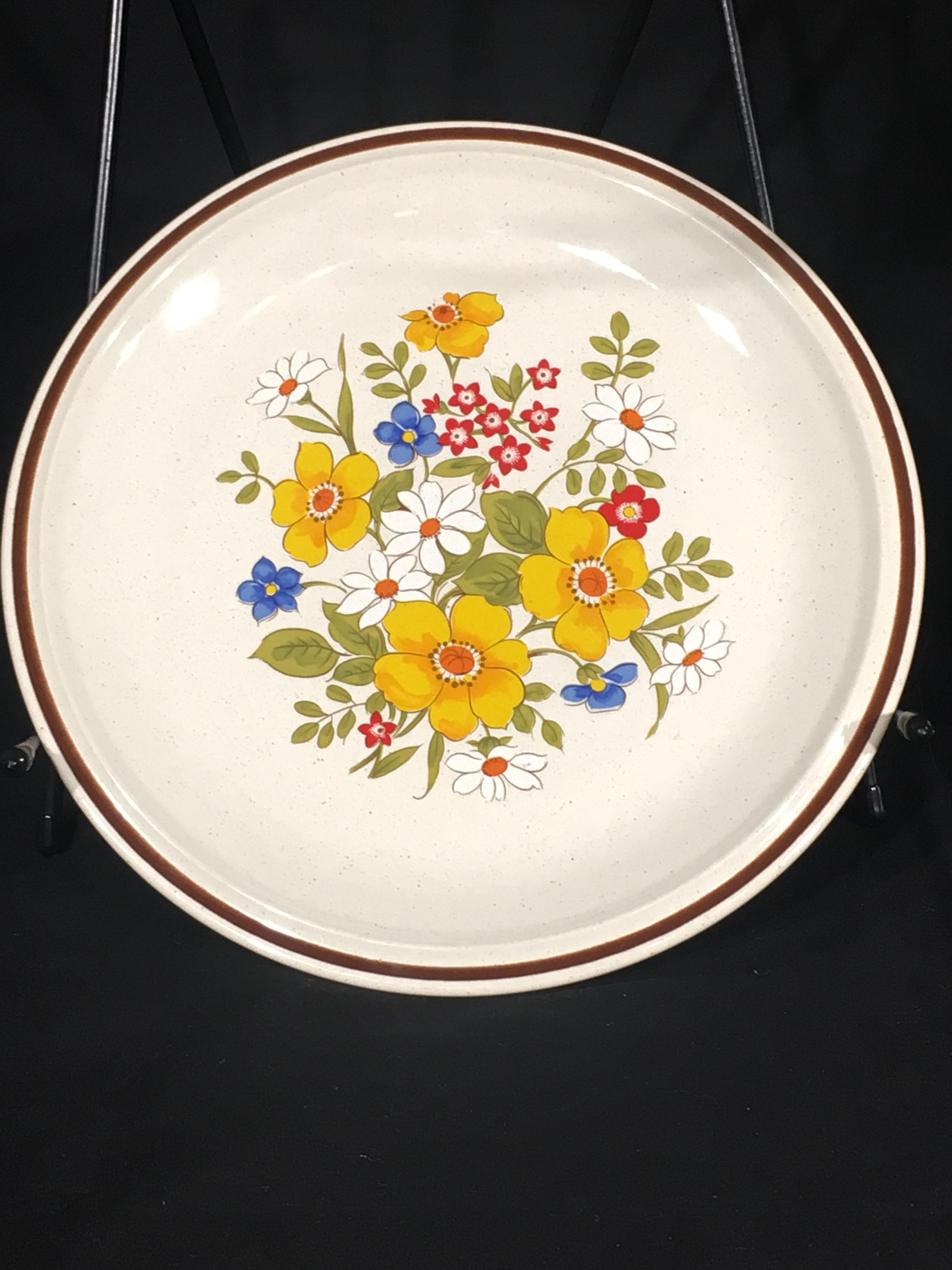 Vintage Daisy Plate, Casual Elegance Hearthside Dinnerware, Bordeaux