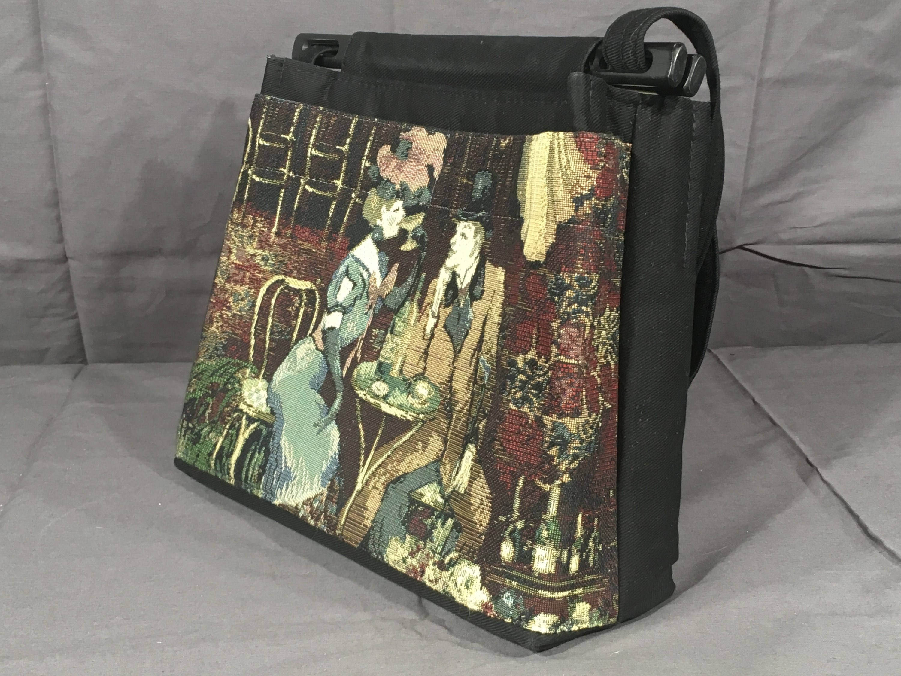 Vintage Tapestry Bag, Toby Weston Crossbody Bag, Black Decorative