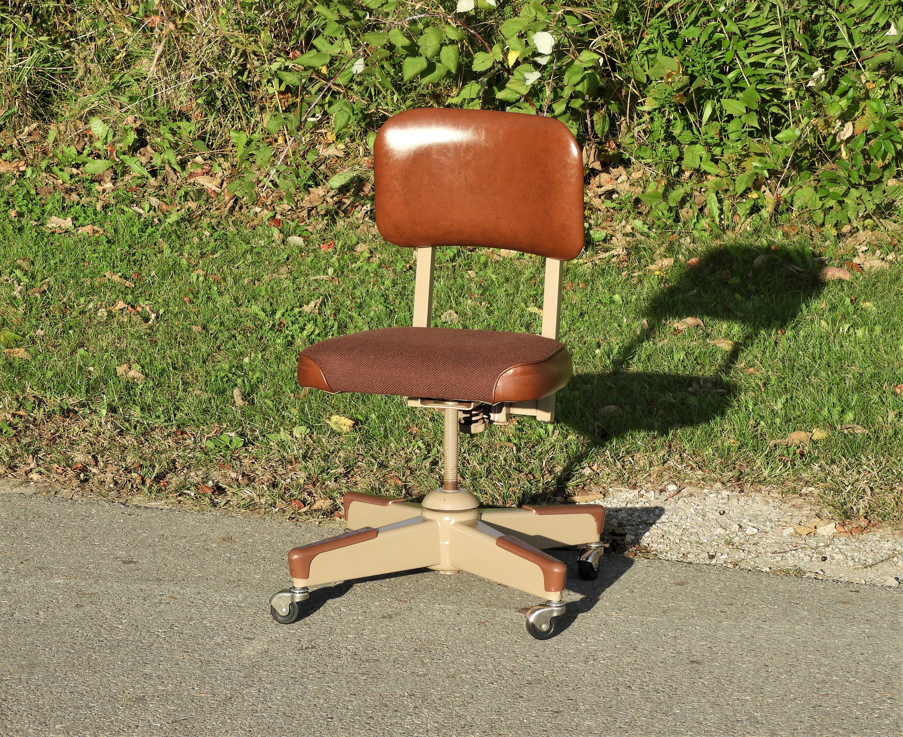 Vintage Office Chair Industrial Decoration Beige Seat - Etsy Israel