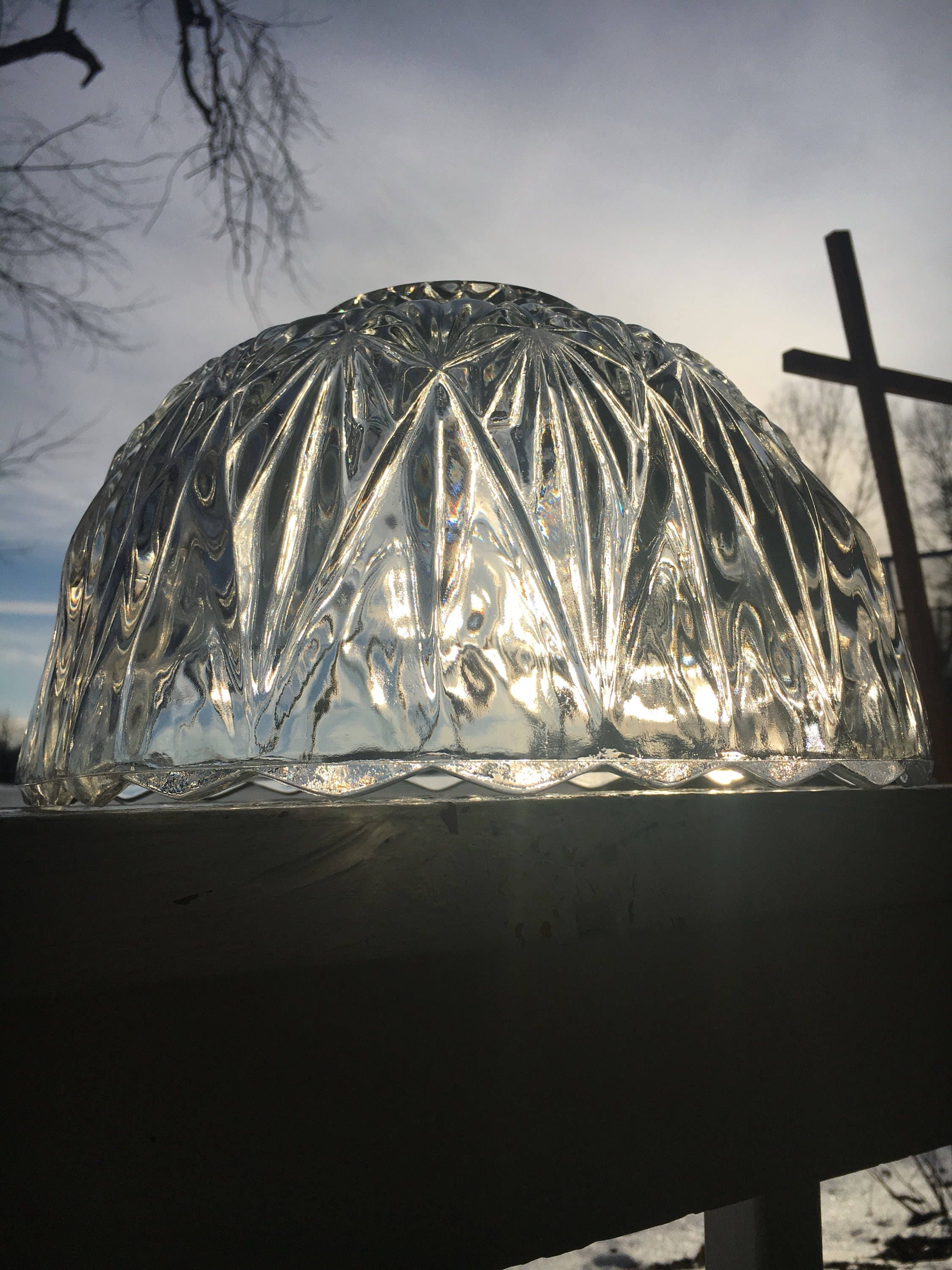 Vintage Punch Bowl Set, Decorative Williamsport Square Glass Punch Set