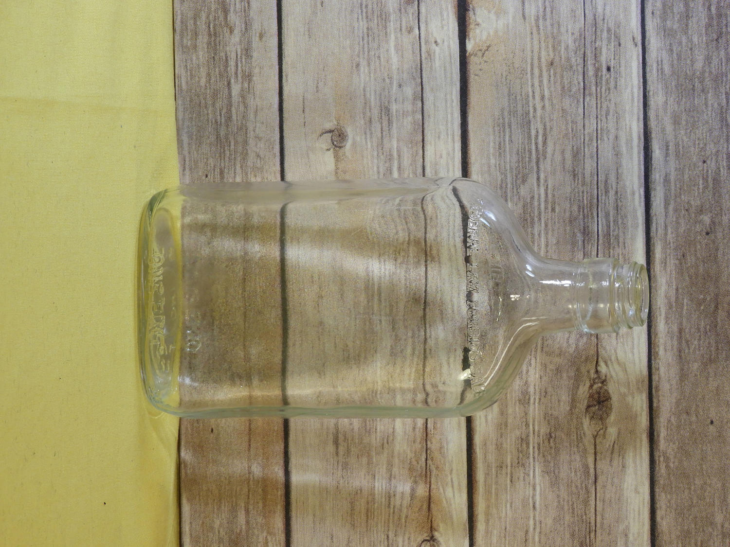 Vintage Pint Bottle, Clear Glass Pint Bottle, Prohibition Glass Bottle No Lid, 1955 CHI R58