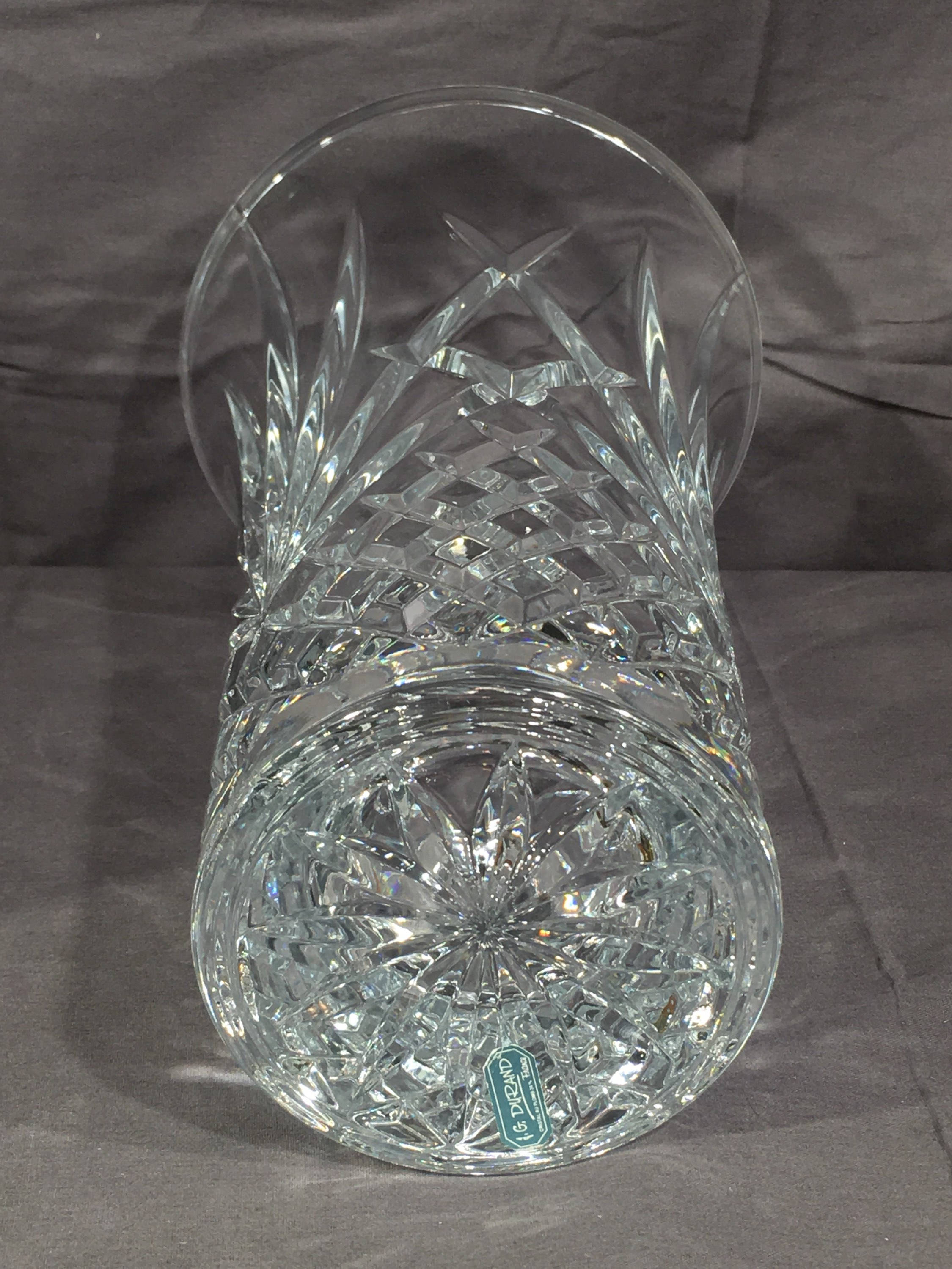 Vintage French Crystal Vase, J G Durand Cut Glass, Clear Vase, Decorative Crystal Vase, 11.75