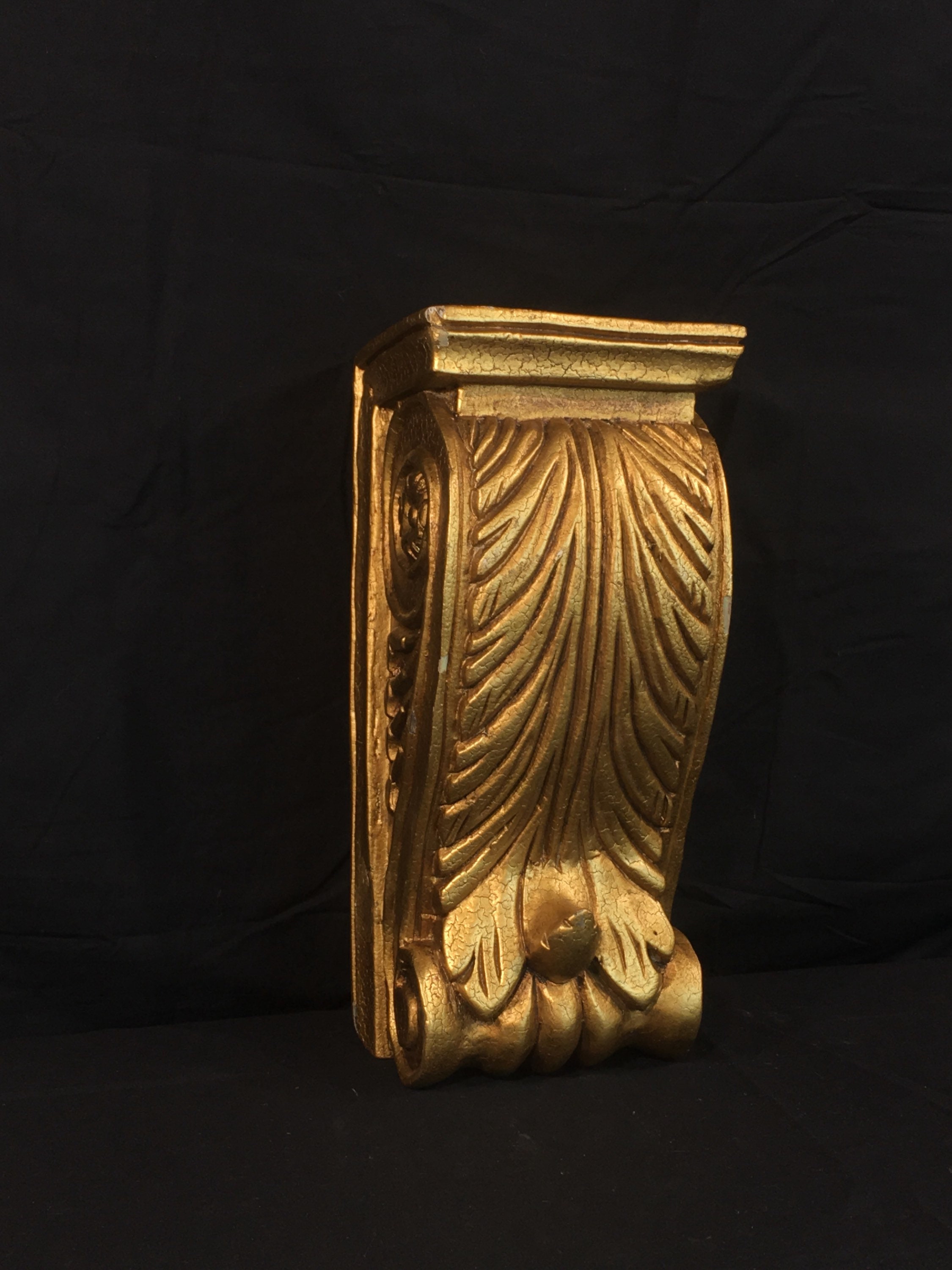 Vintage Carved Wall Sconce, Gold Florentine Shelf, Wooden ... on Wooden Wall Sconce Shelf Decorating id=64183