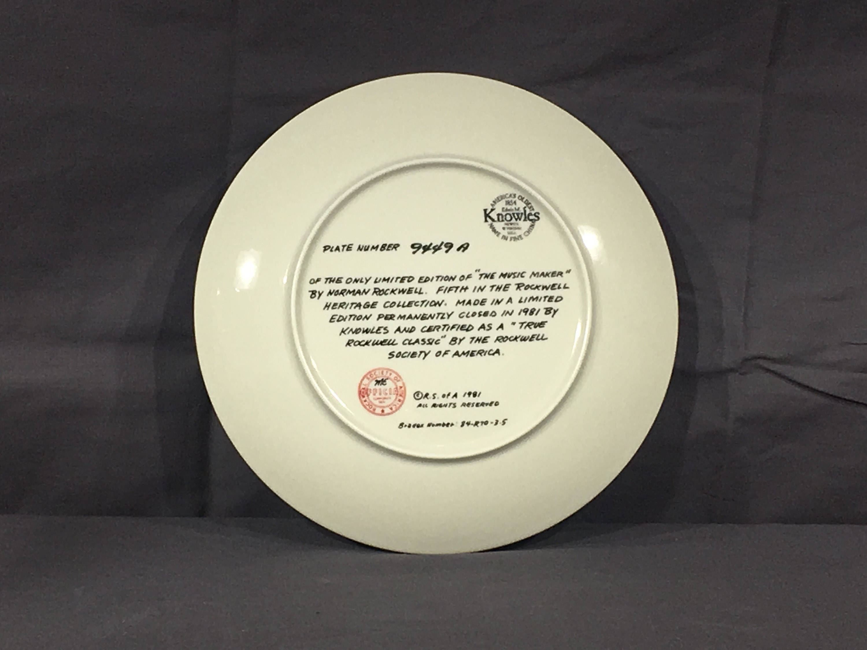Vintage Norman Rockwell Collectible, 9449A Limited Edition Plate, The
