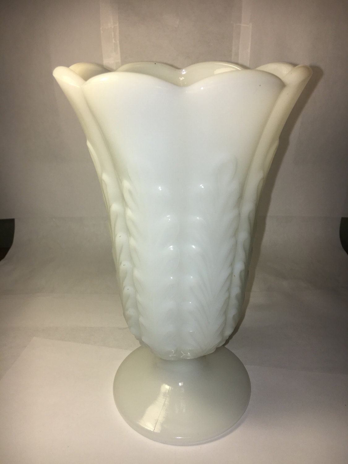 Vintage Glass Vase White Milk Glass Planter E O Brody M5200