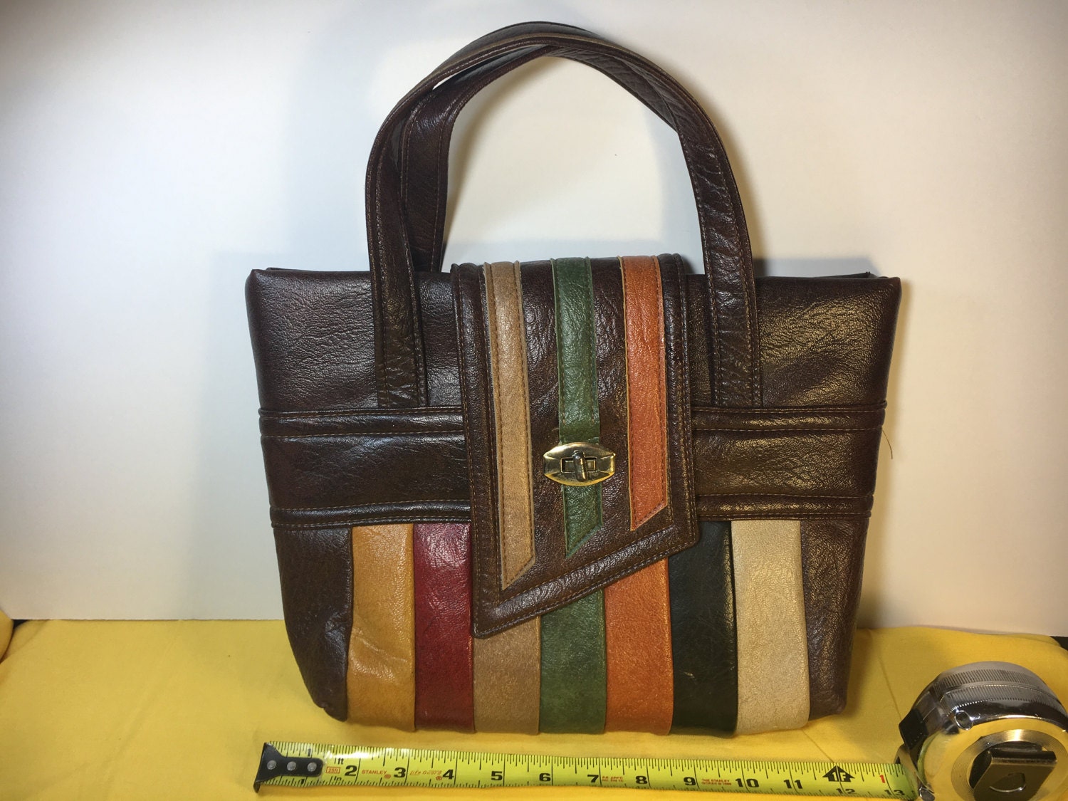 Vintage Retro Purse, Swafford Original Purse, Brown Retro Colors Purse