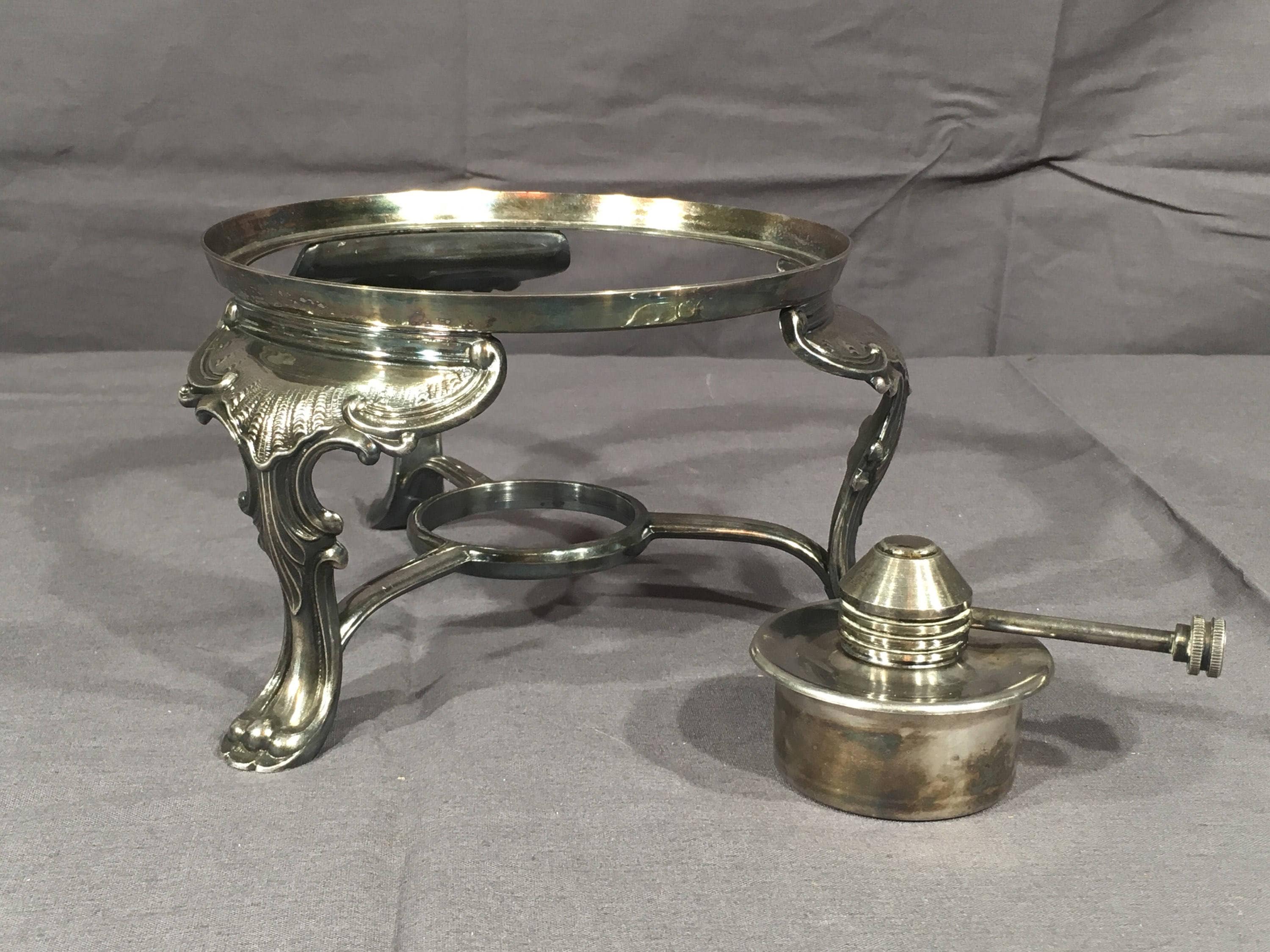 Vintage Silver Plate Warmer, Silver Hot Plate Stand, Decorative