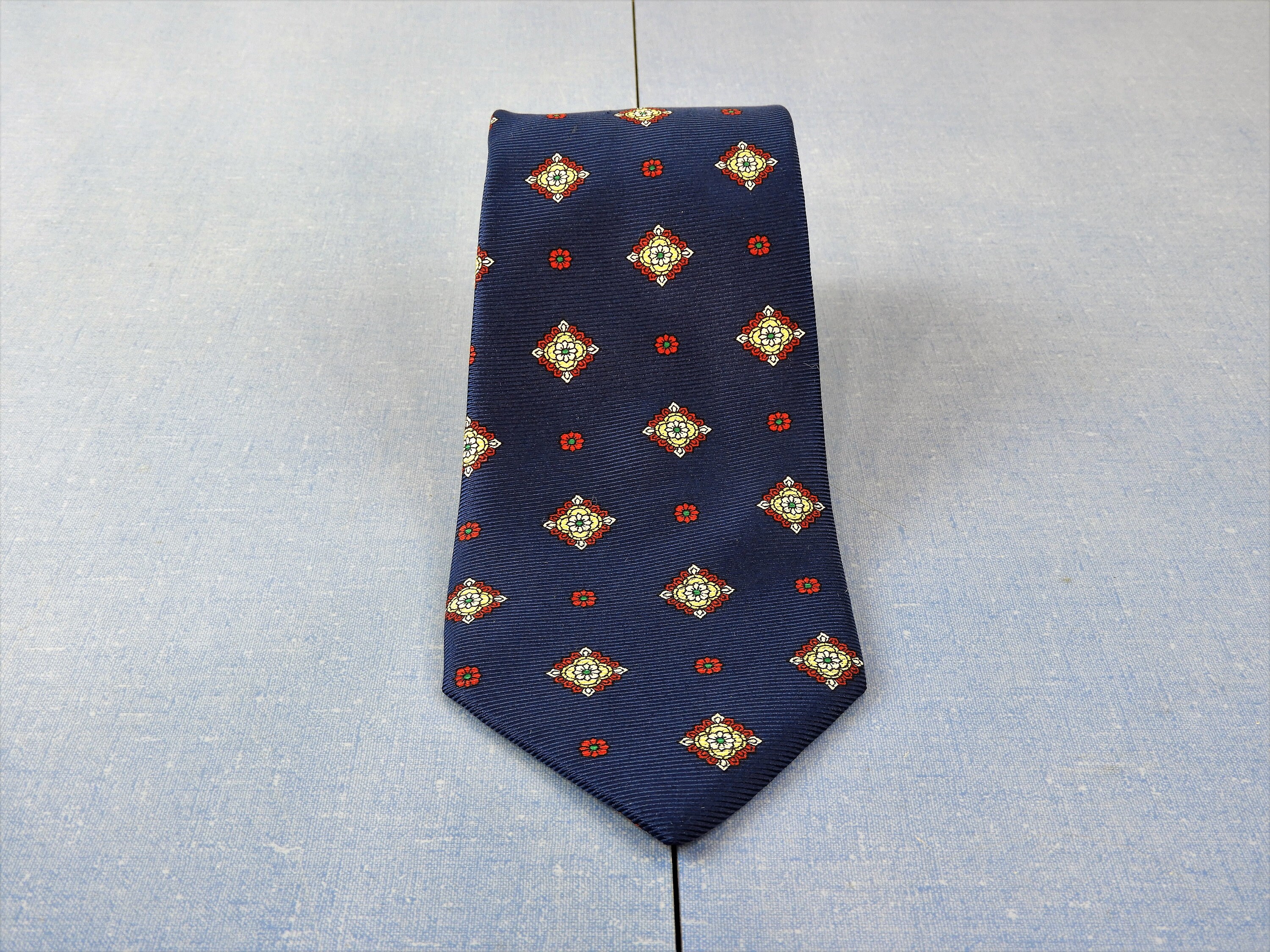 Vintage Blue Tie Gothic Star Long 62 Silk Necktie - Etsy