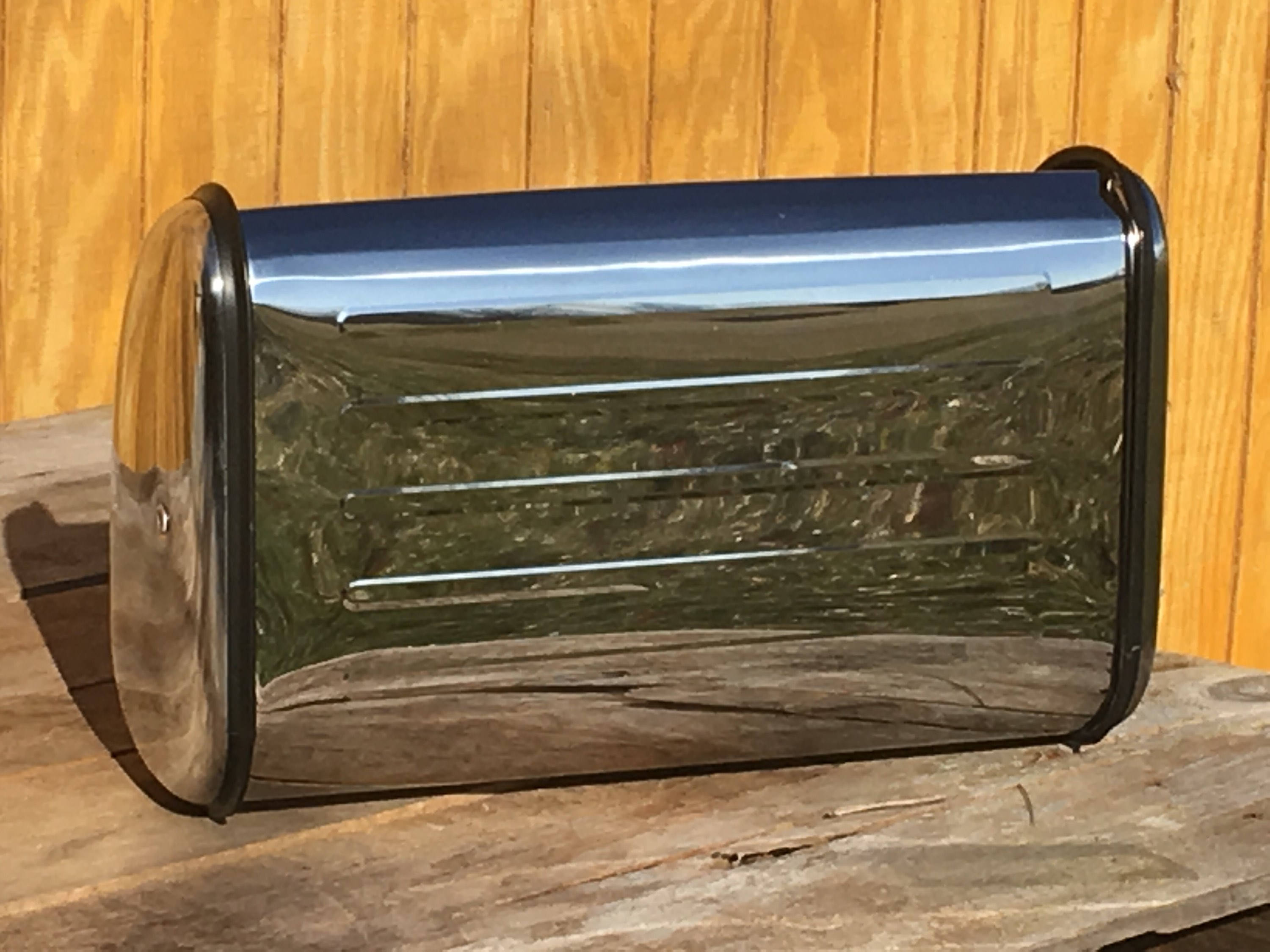 Vintage Chrome Bread Box, Decorative Mid Century Modern Bread Box