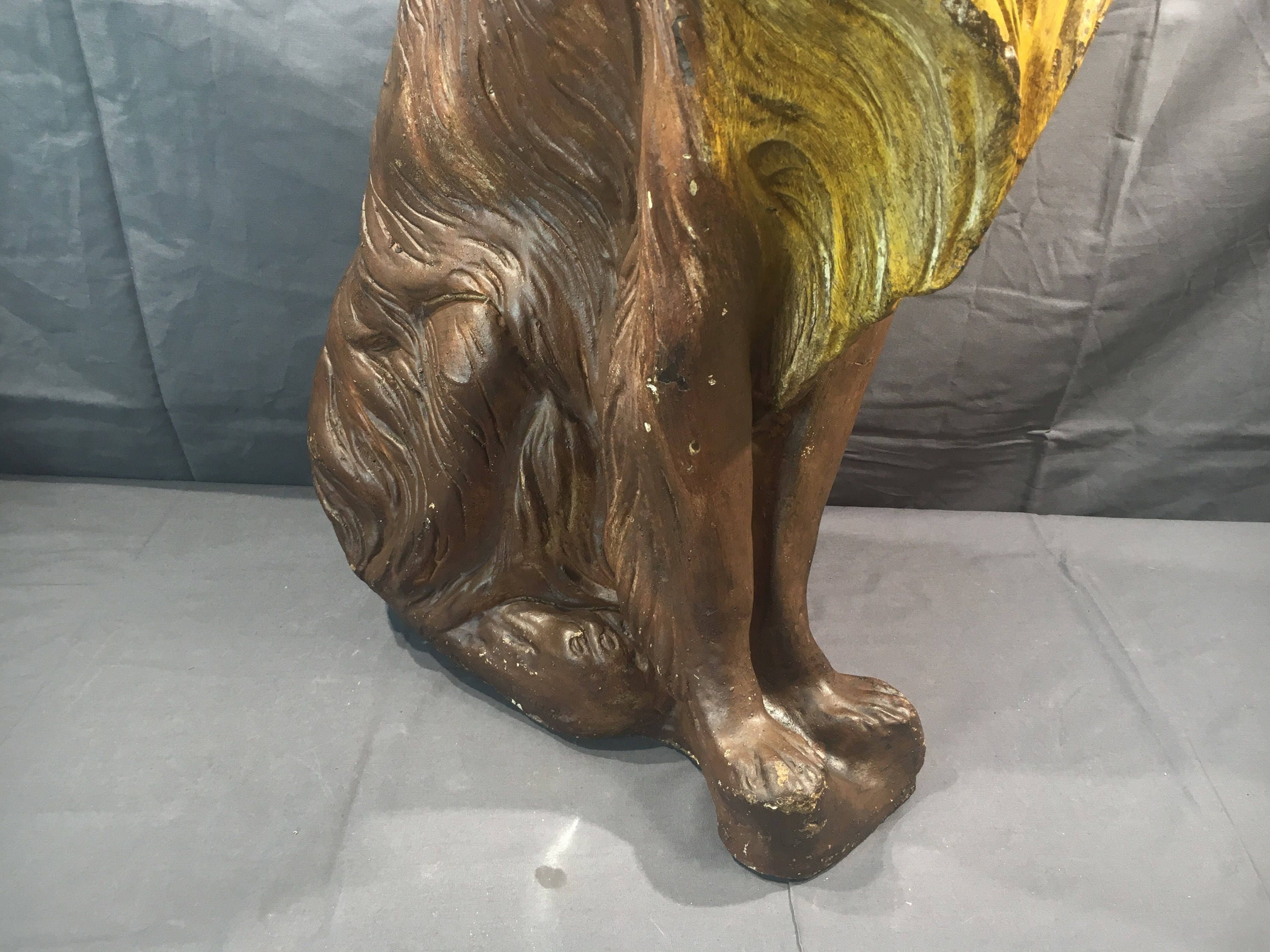Mid Century Collie Statue,Decorative Ceramic Dog Statue, Big Animal