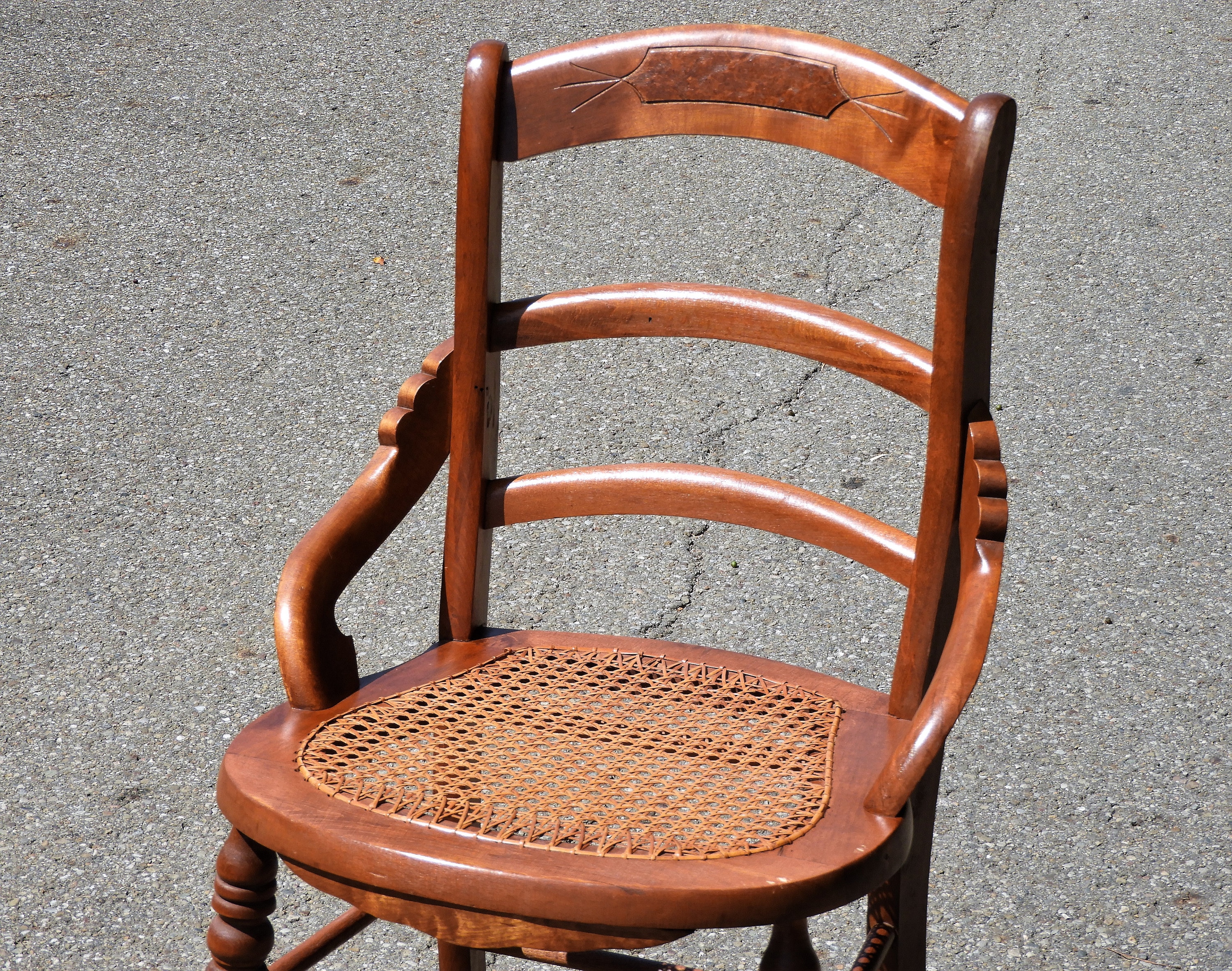 Vintage Brown furniturechairsrusticfarmhouseold housedecorlake housecabindenlodgecountryseating Old Cane Bottom Wood Chair