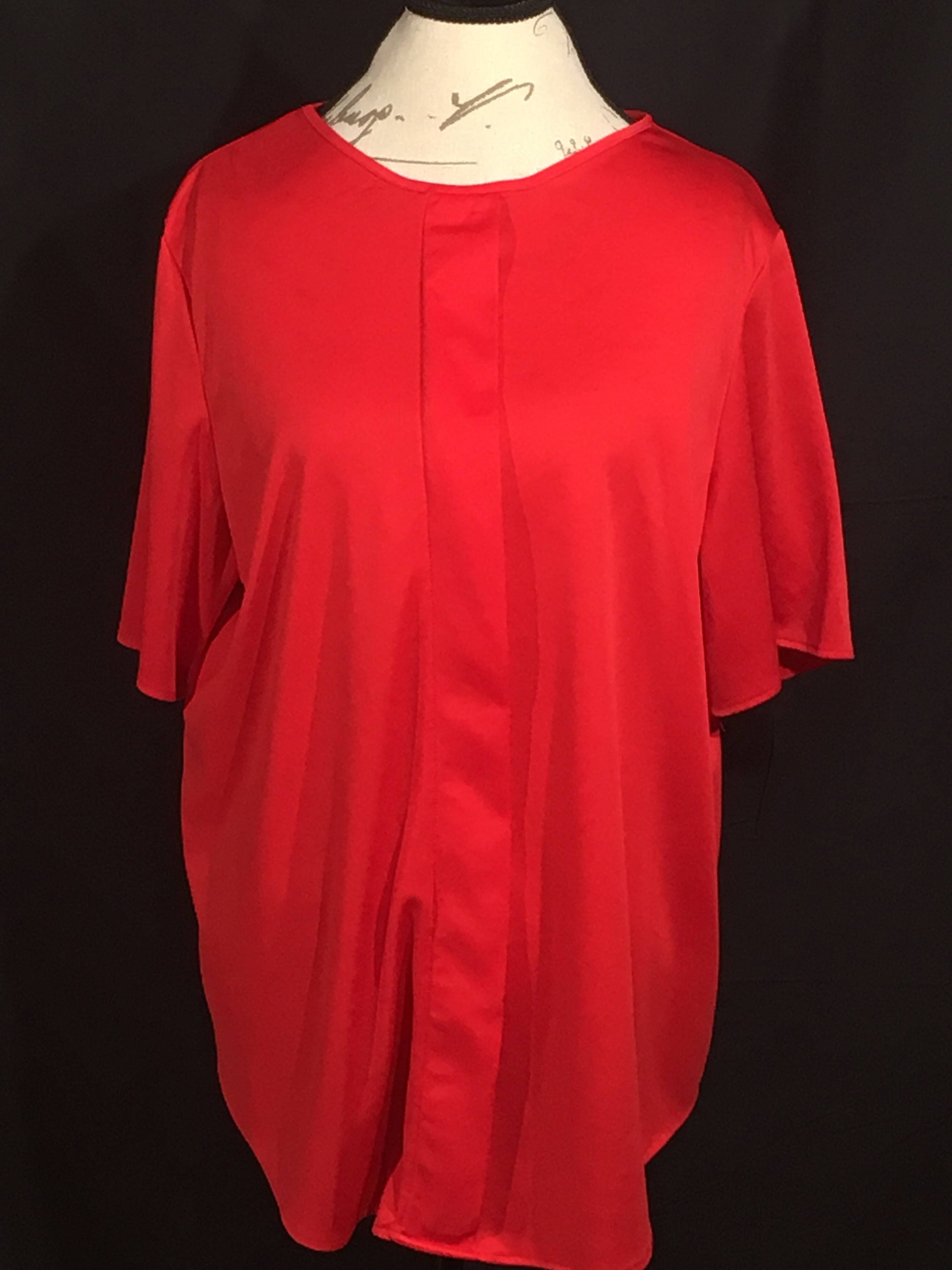 Vintage Amy Lynn of California Blouse, Soft Material Night Shirt, Red ...