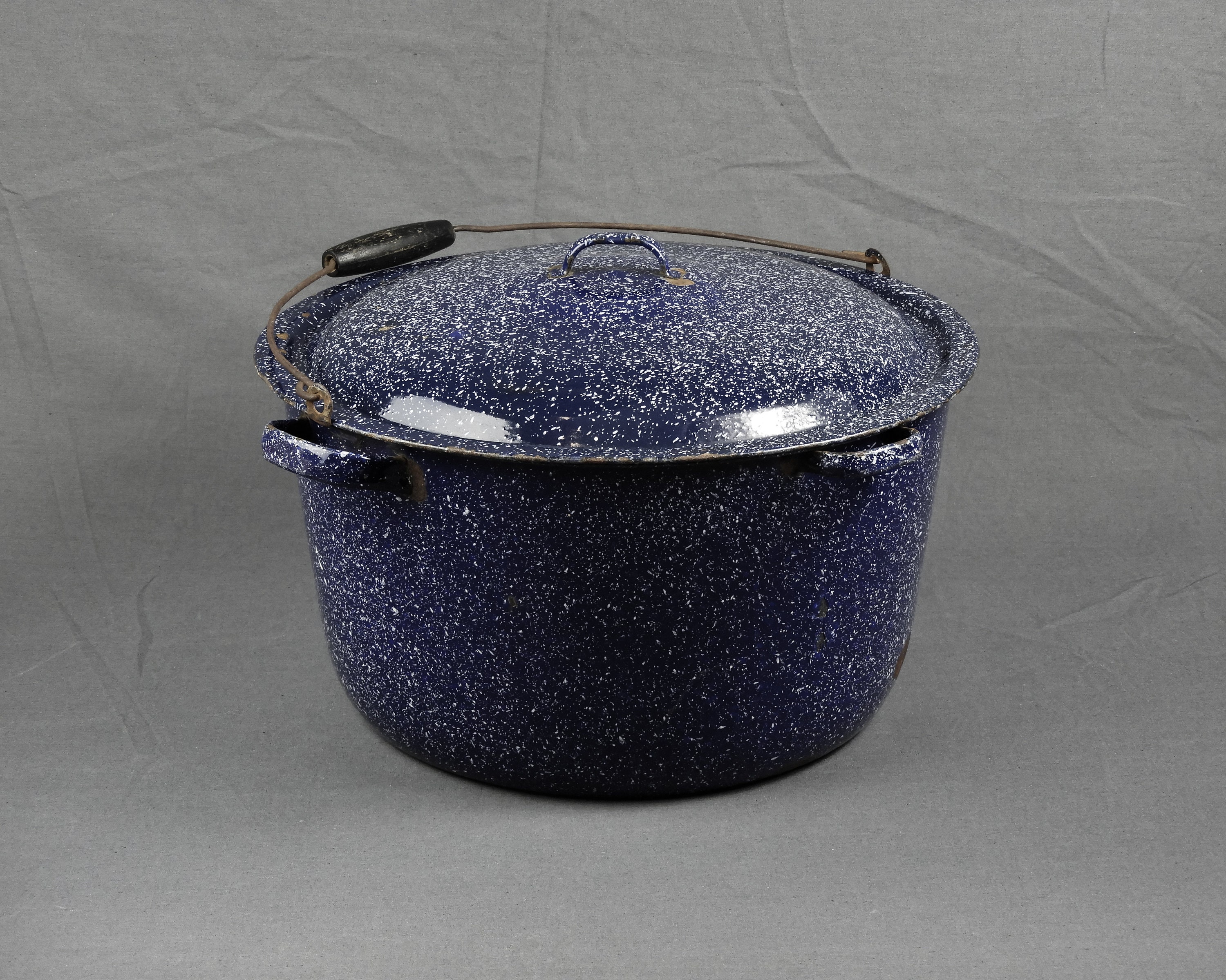 Vintage Canning Pot, Blue Enamel, Distressed & Rustic, Enamelware