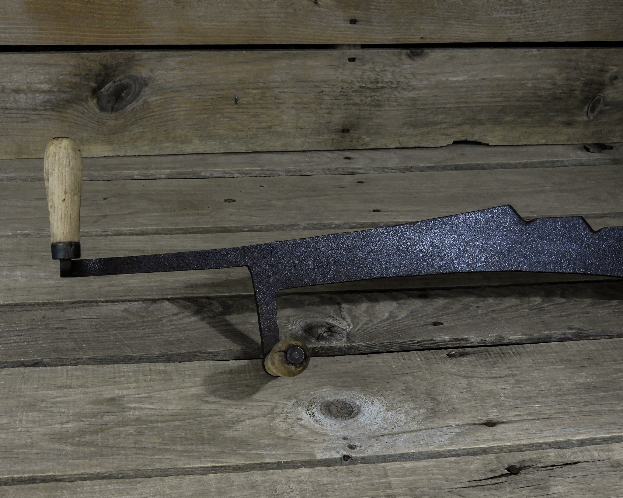 Antique Ice Saw, Serrated Blade, Iron Tool, Rustic Distress, Country