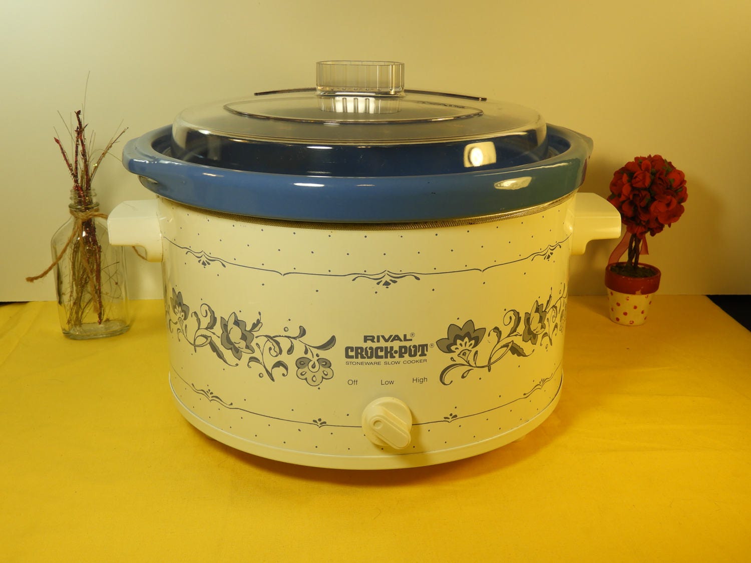 Vintage Rival Blue 3355 CrockPot, Rival 5 Quart CrockPot, Retro
