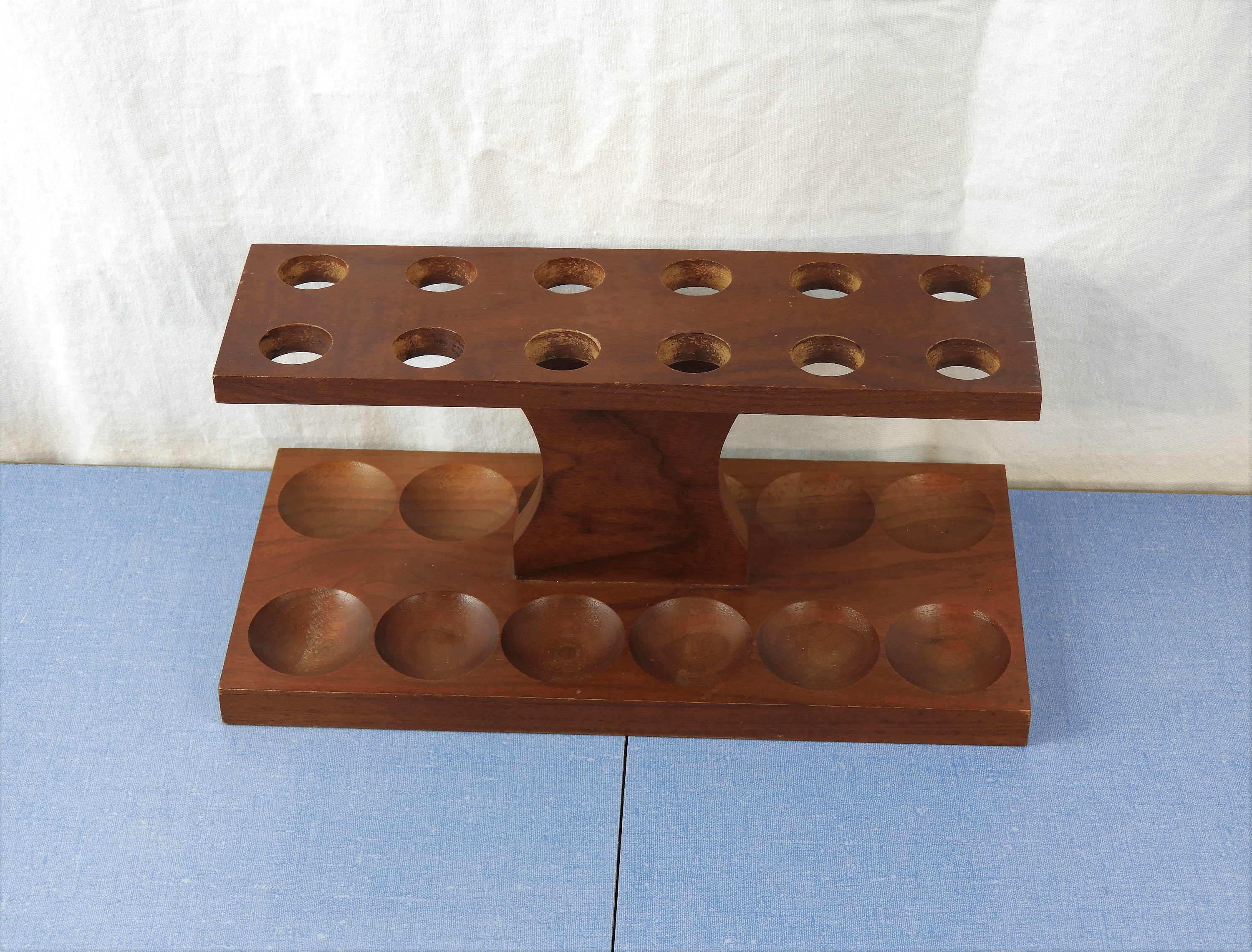 Vintage Egg Holder, Wooden Kitchen Decor, Wood Serving ...