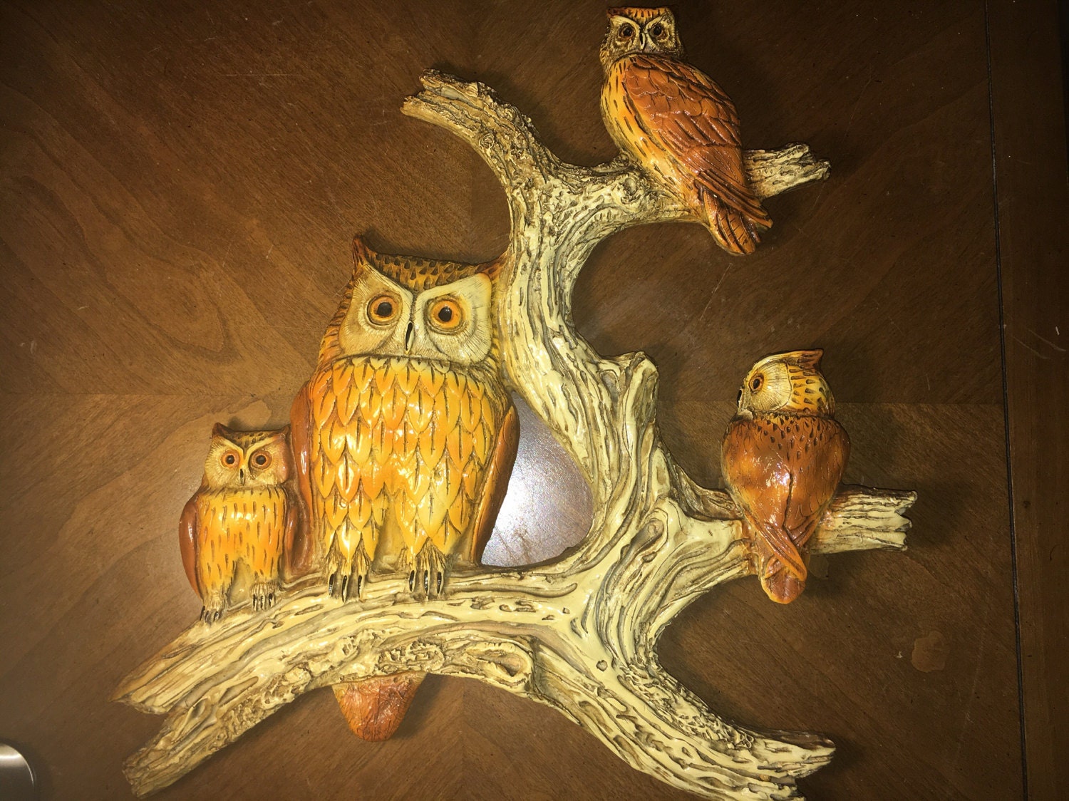 Vintage Collectible Owls Owl On Limb Medium to Large Wall Decor fit 16
