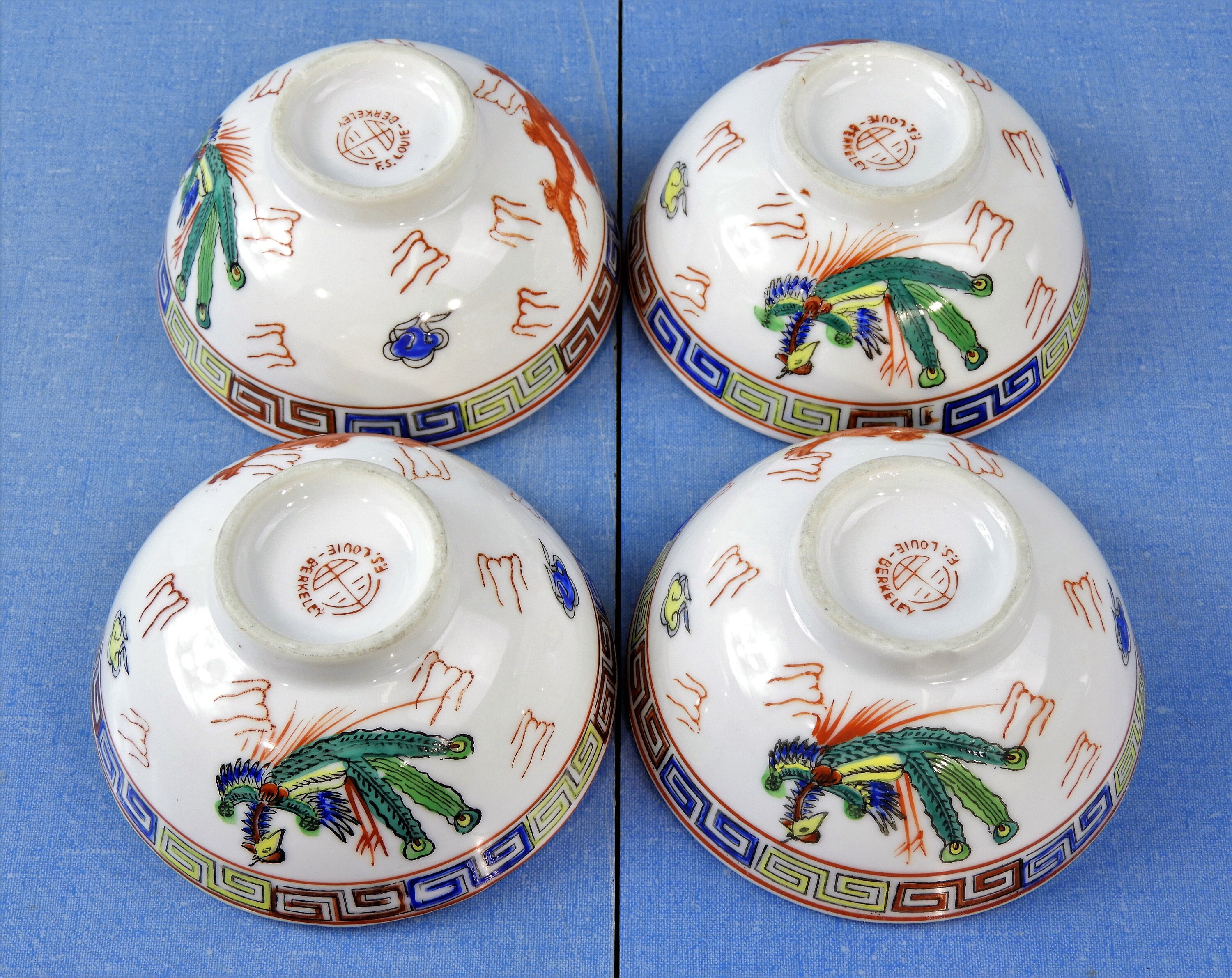 vintage-oriental-bowls-4-dragon-peacock-dishes-f-s-louie-berkeley