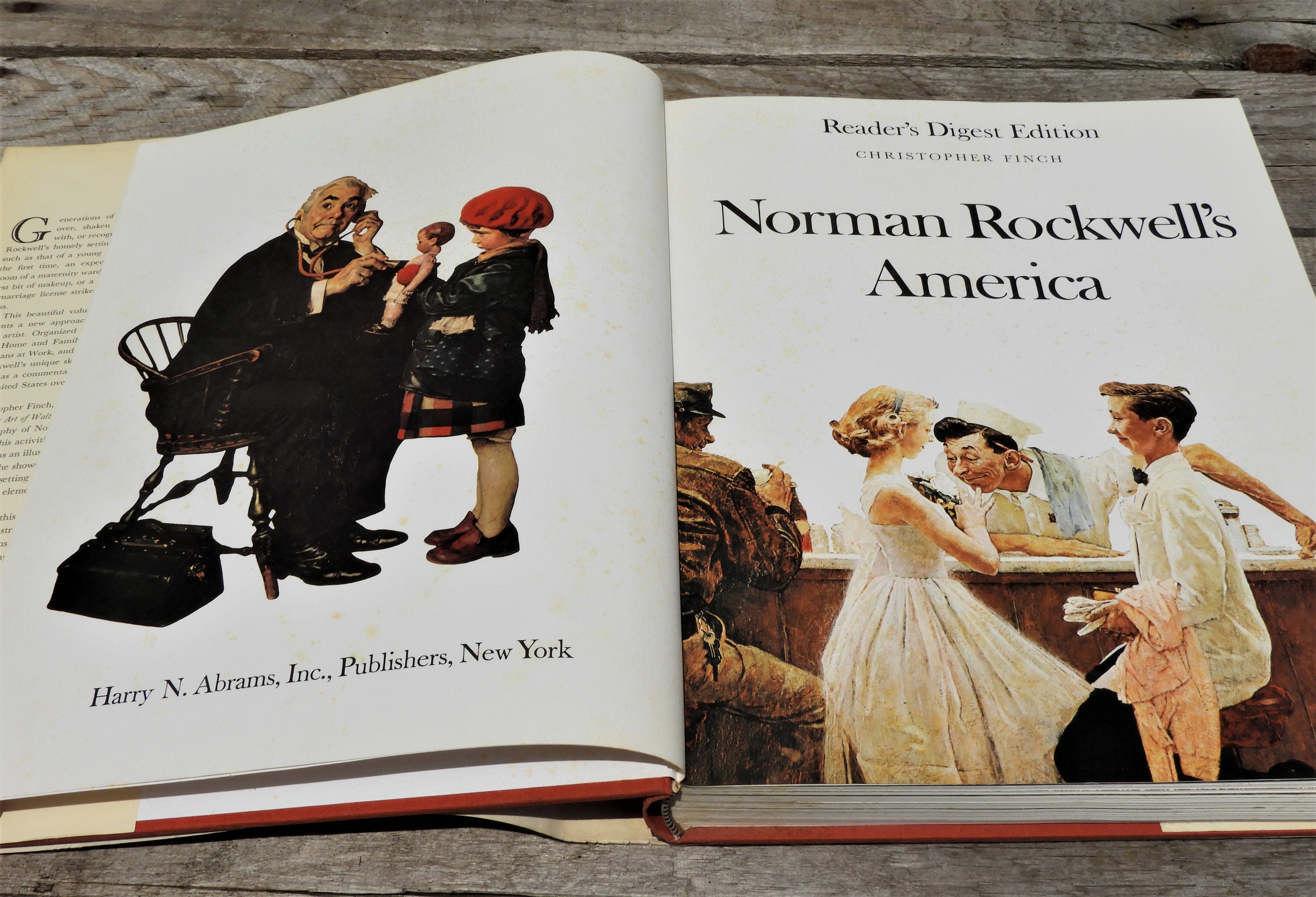 Vintage Art Book, Norman Rockwell's America, Americana Decoration, 1976