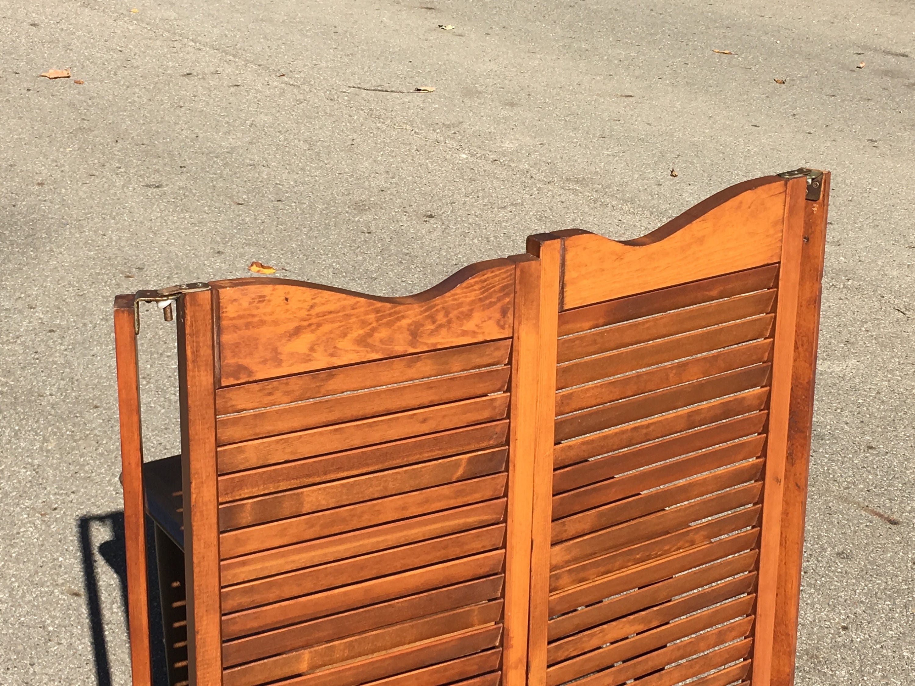 Vintage Swinging Saloon Doors Decorative Brown Shutters Louvered