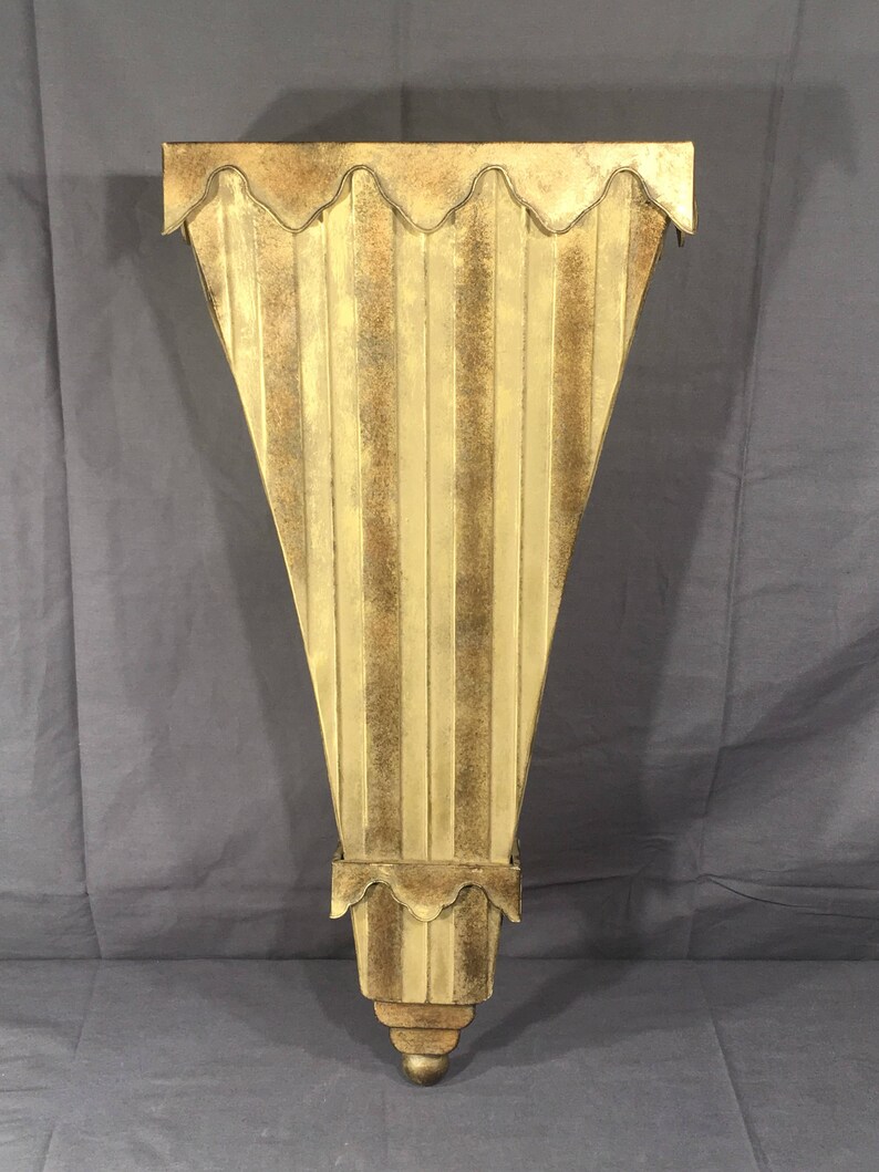 Vintage Metal Wall Shelf Decorative Gold Home Interior Decor Etsy