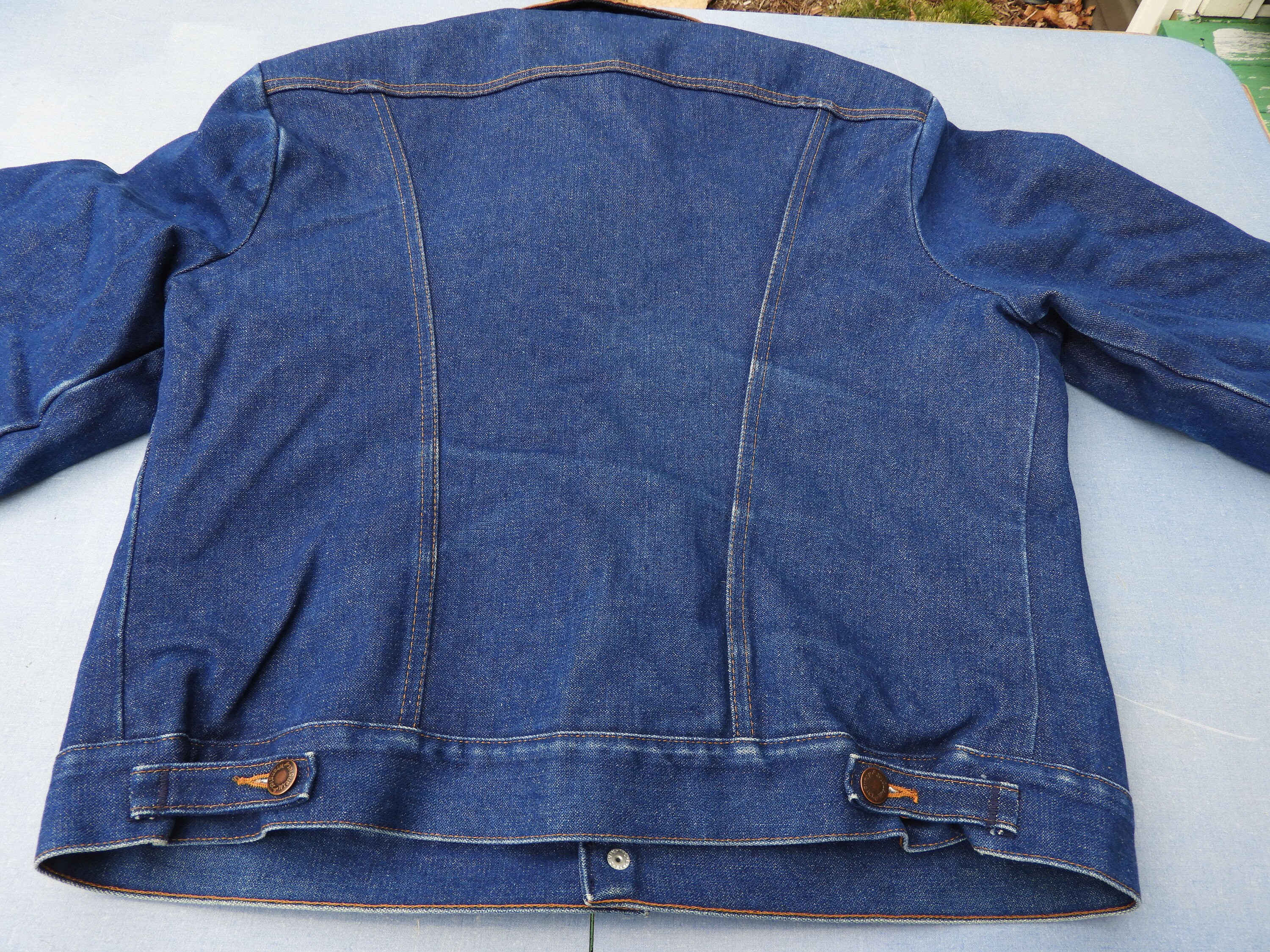 Vintage Wrangler Cowboy Jacket, Mens 44 Denim Trucker Coat, Blanket