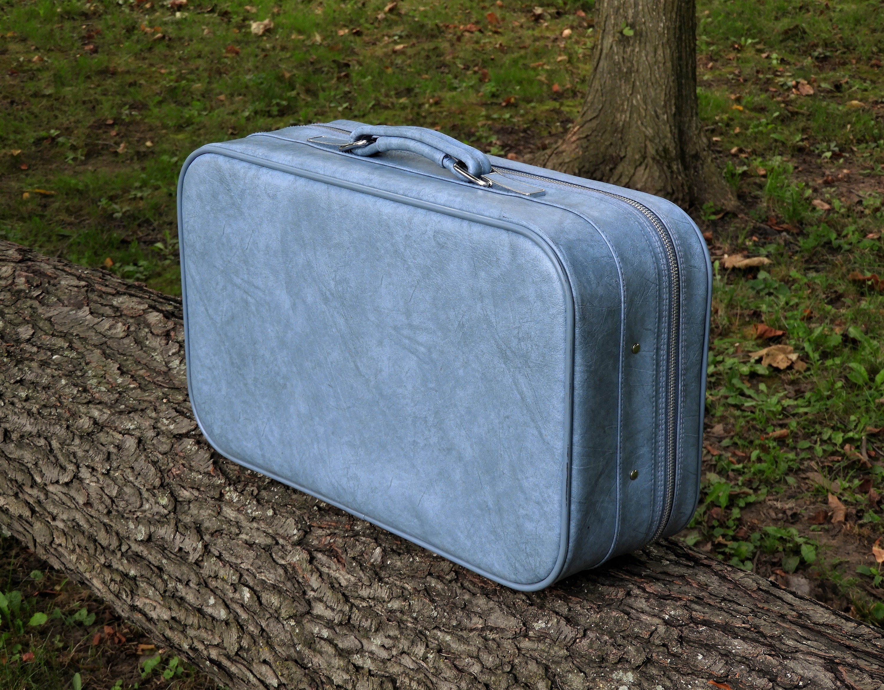 Vintage Blue Suitcase, American Tourister, Retro 1986, Compact Carryon