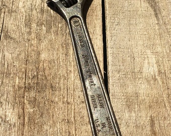 Vintage Crescent Wrench, 10" Snap On Tool, Blue Point Alloy Steel Wrench, Snap-On Tools Corp Tool, Kenosha Wisconsin Wrench