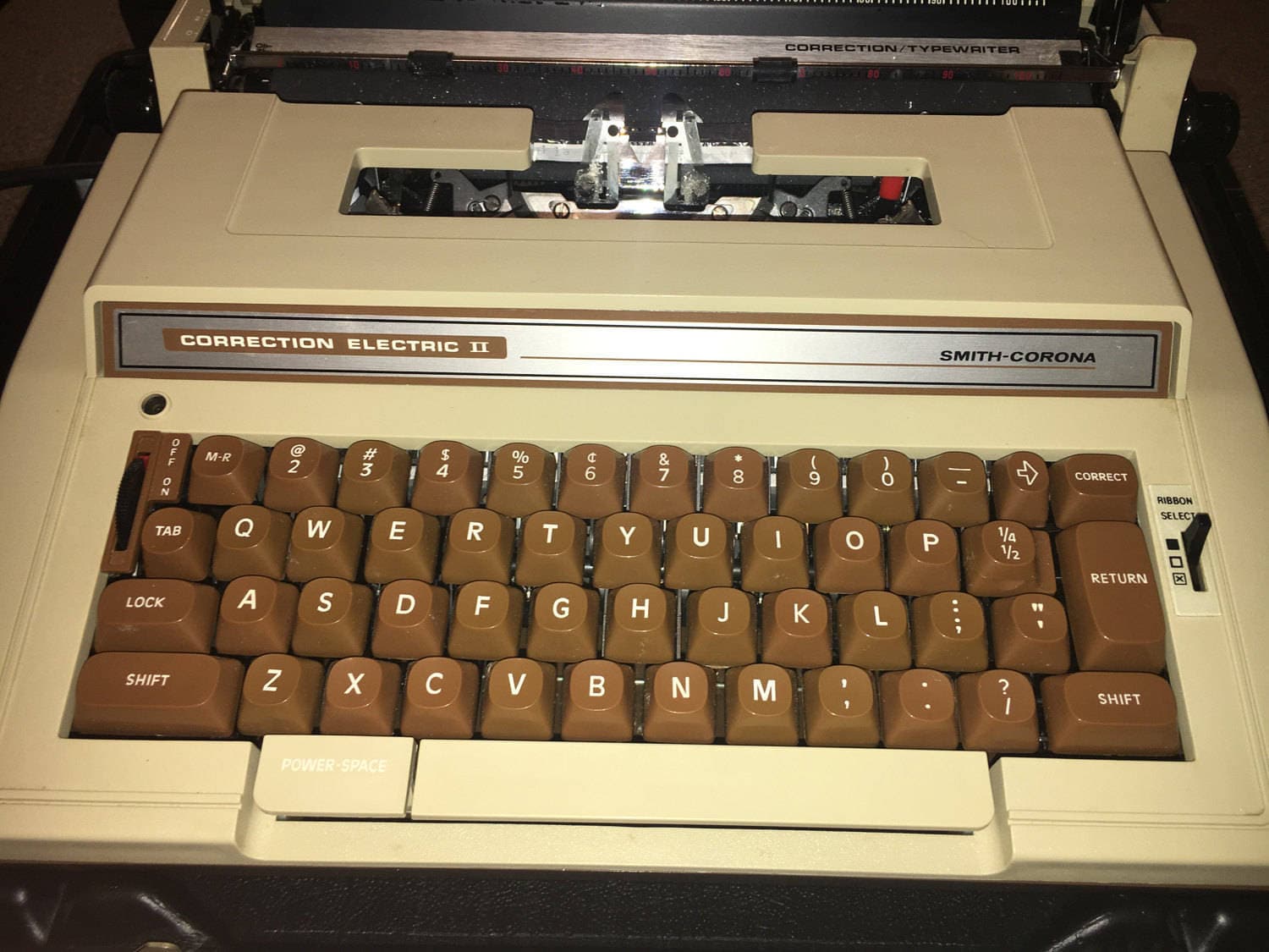 Vintage 1980's Decorative Typewriter, Smith Corona Typewriter Correction Electric II, Working