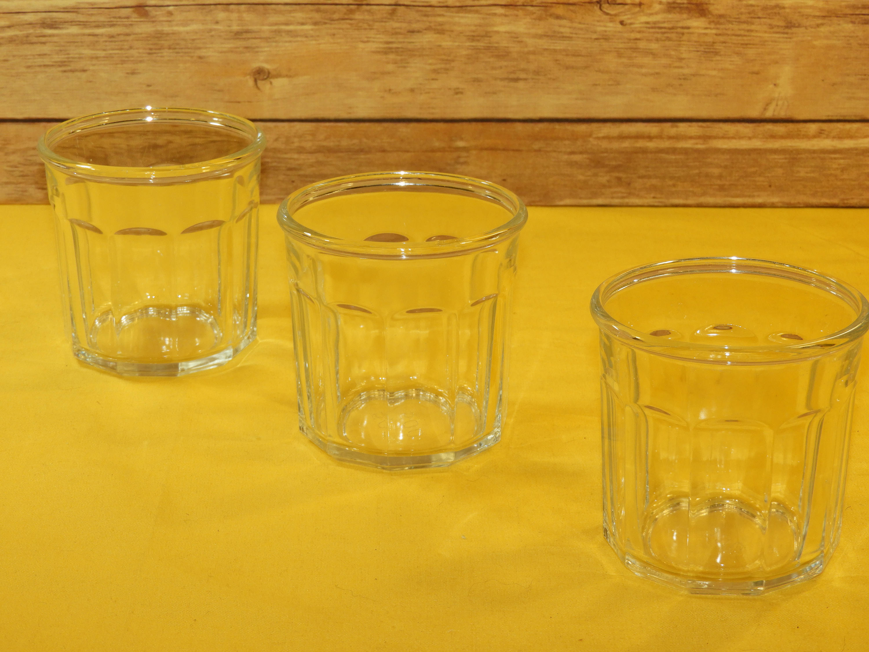 Vintage Authentic Luminarc 500 Glasses (3),Clear Ten Panel Tumblers