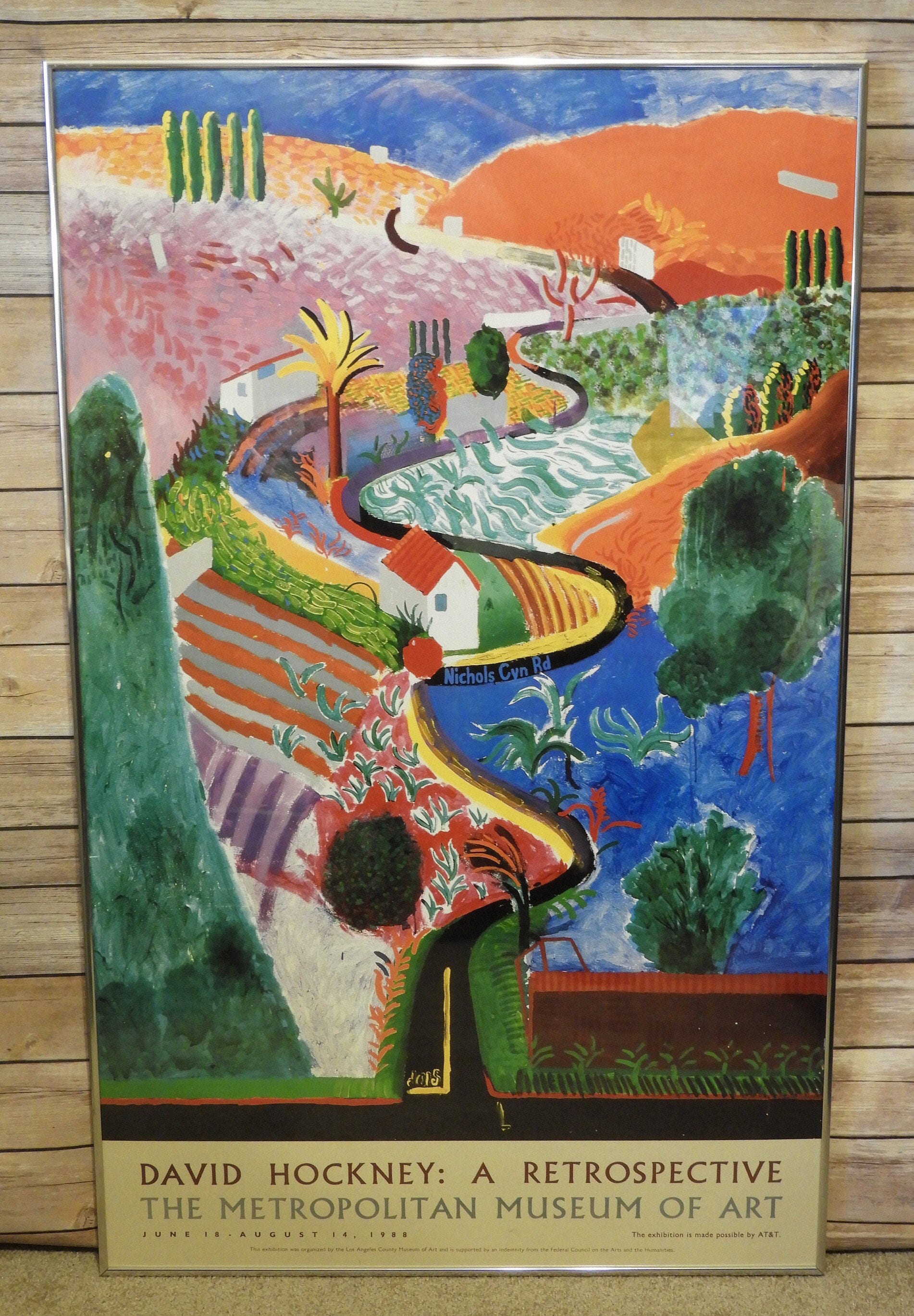 Vintage David Hockney Poster Print,Blue A Retrospective ...