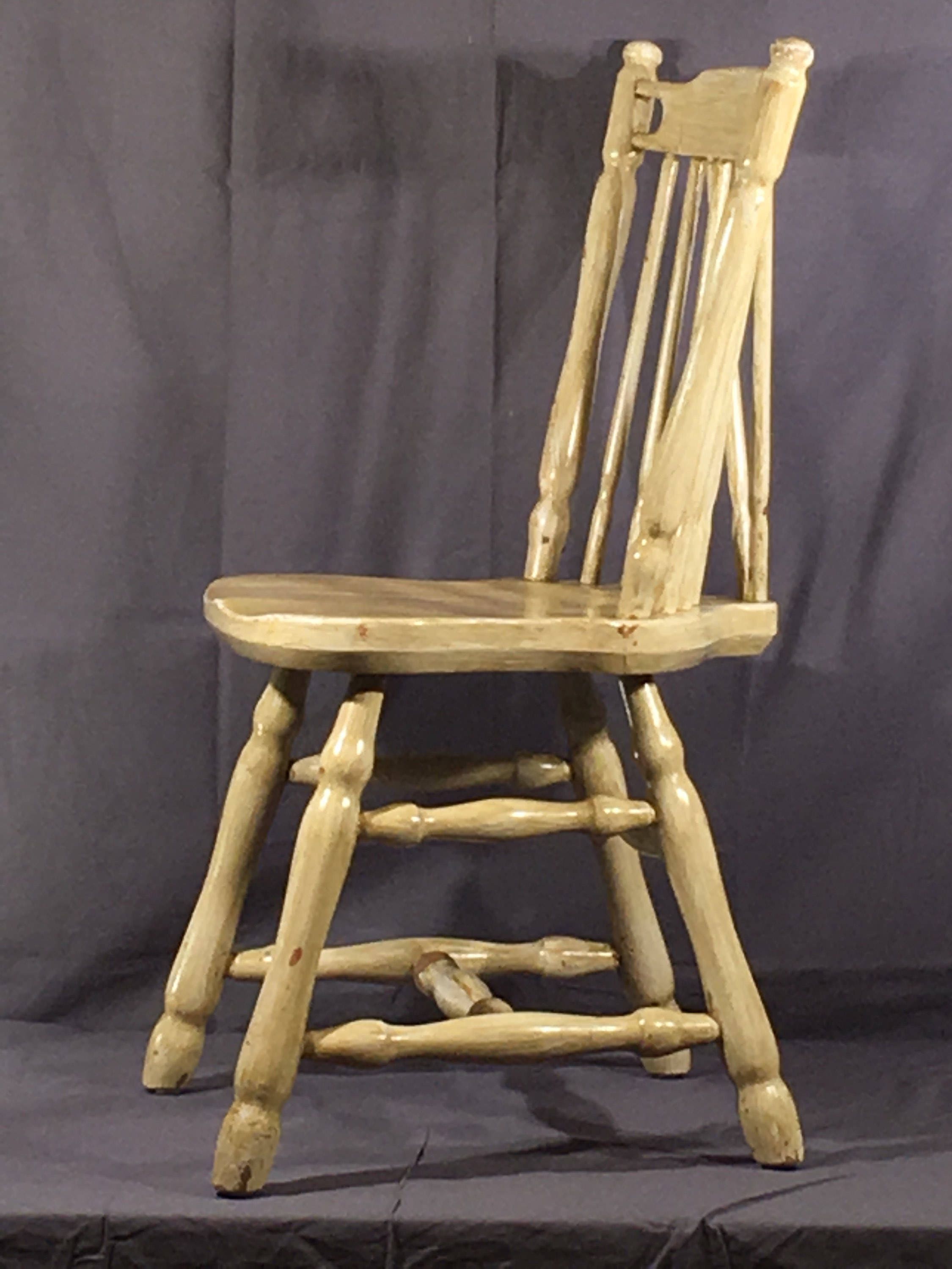 Antique Stickley Bros Chair, Primitive Brown White Accent ...
