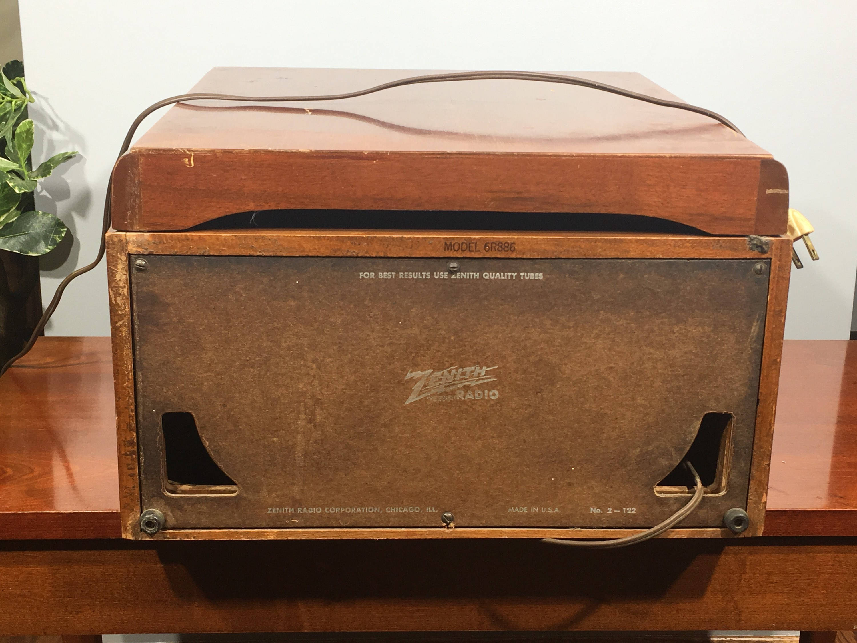 Mid Century Zenith Record Player, Zenith 6R886 Long Distance Radio