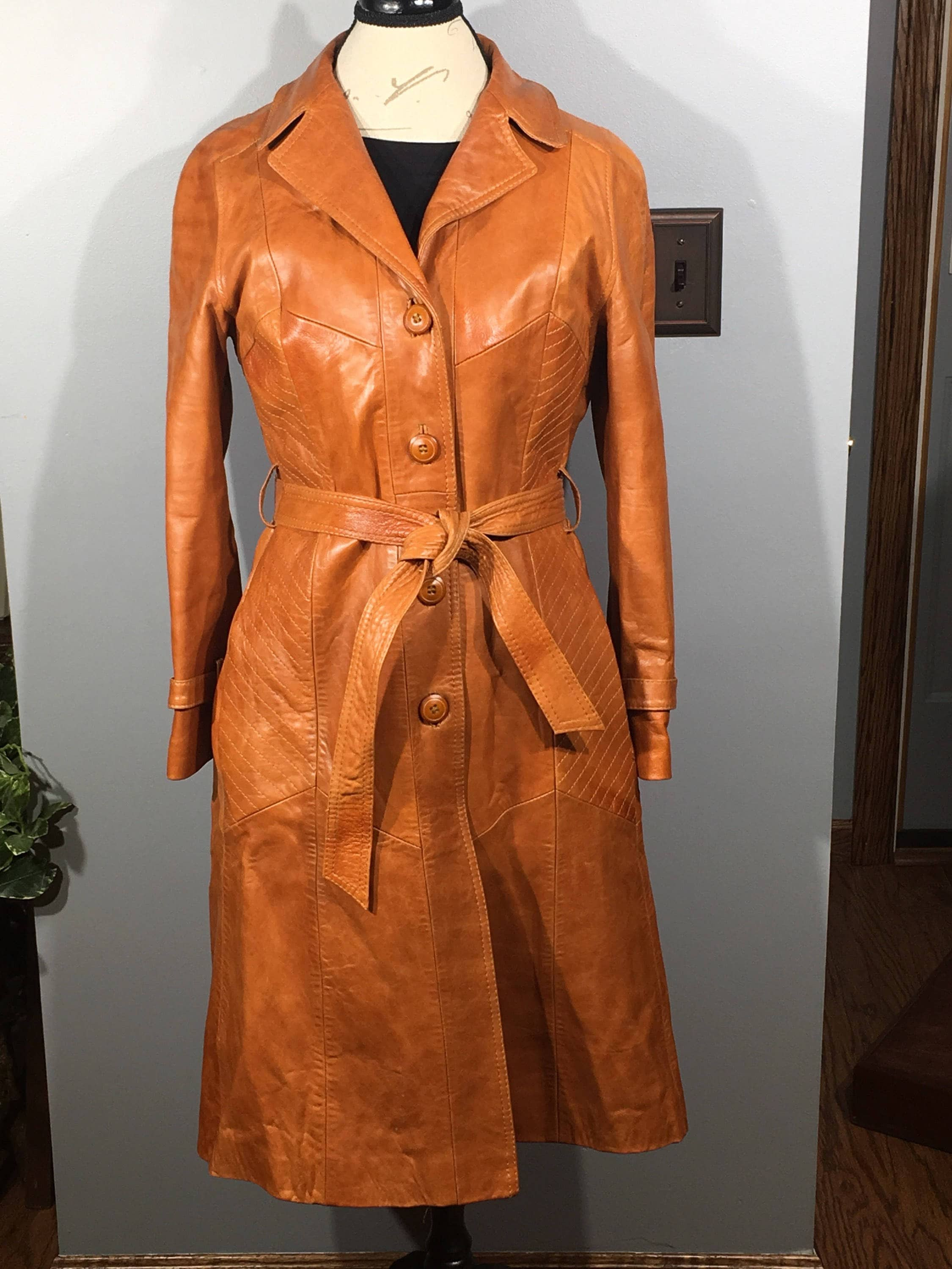 Vintage Leather Trench Coat, Rare Designer Coat, Skin Gear Womens Coat ...