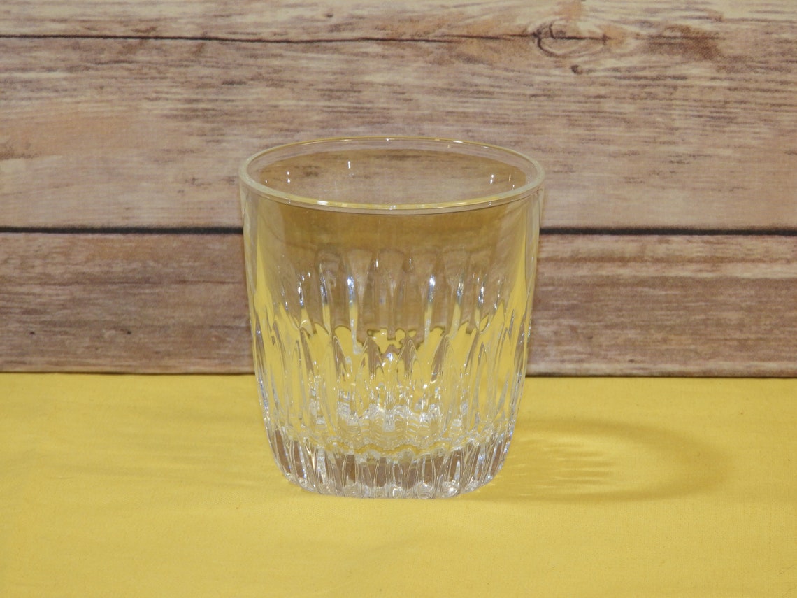 Vintage Winchester Style Glass Heavy 8 Oz Glass Clear Ribbed Etsy