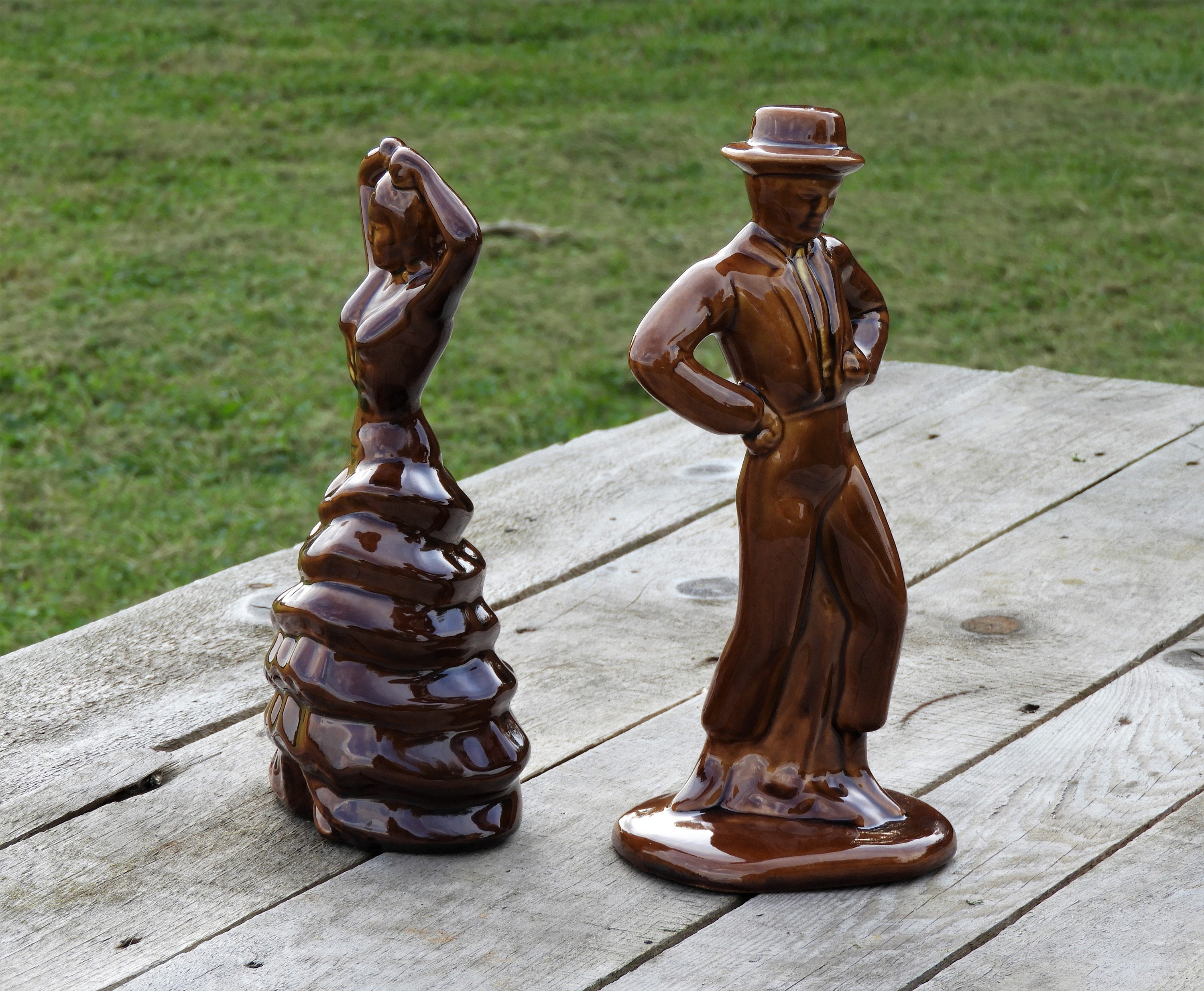 Vintage Flamenco Figures, Spanish Ceramic Dancers, 8917 California USA